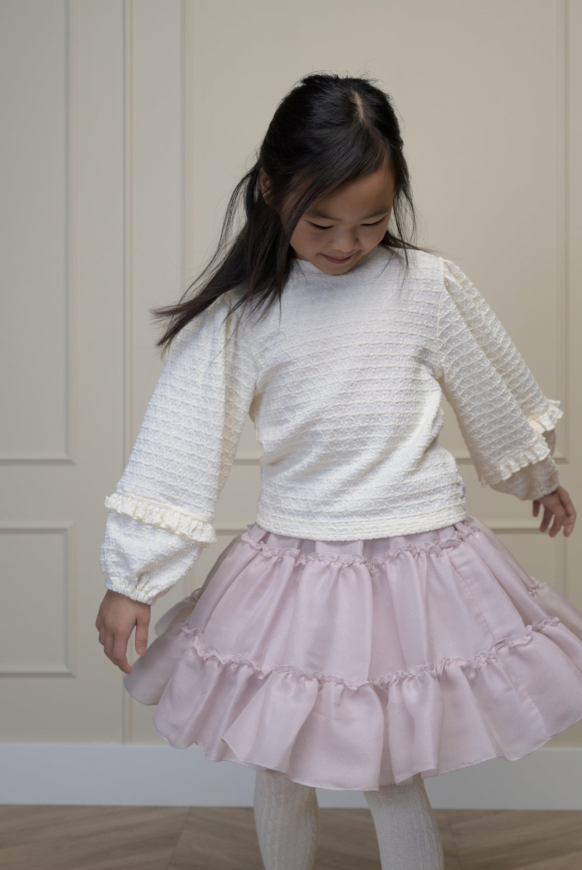 Le Chic Nour Top Met Pofmouwen - Off White