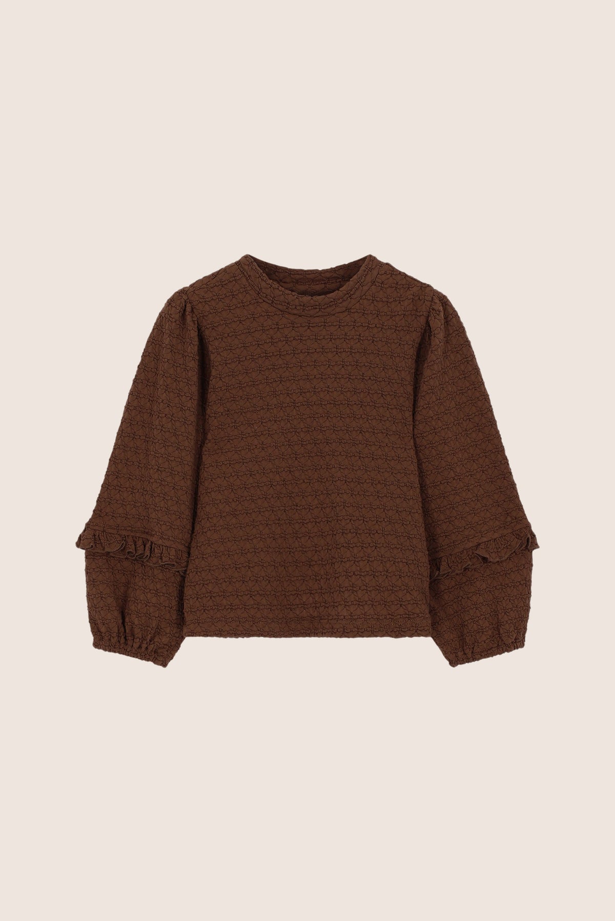 Le Chic Nour Top Met Pofmouwen - Chocolate Chip
