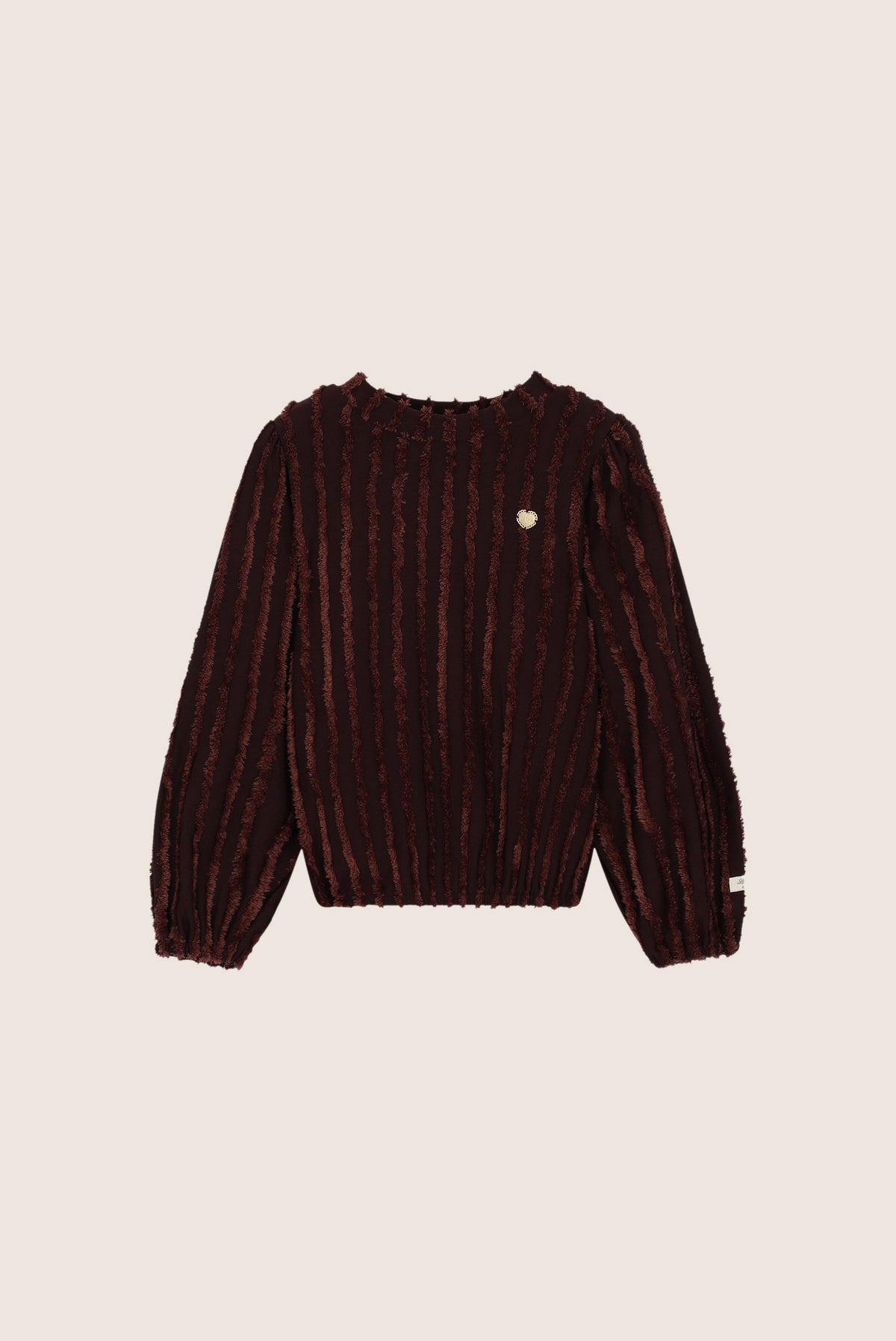 Le Chic Nia Fluffy Streep-Top - Hot Chocolate