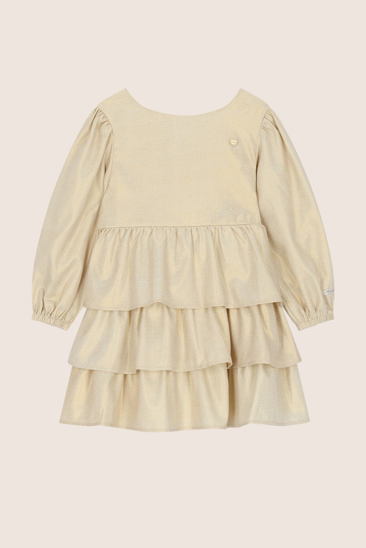 Le Chic Sera Gouden Jurk Met Strik - Hearts Of Gold