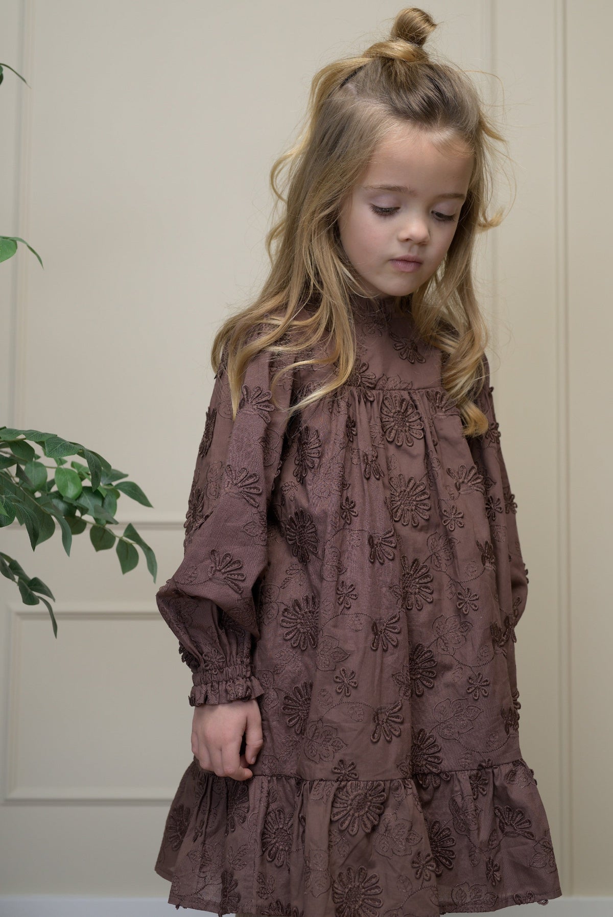 Le Chic Stella Choco Bloemen Jurk - Chocolate Chip