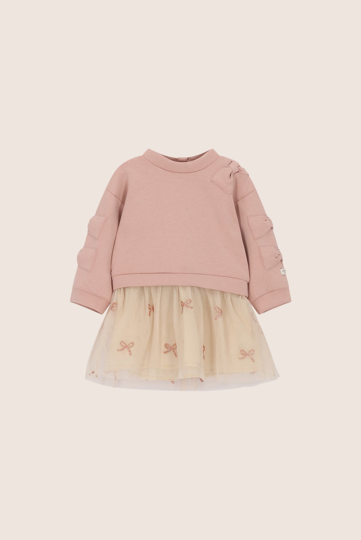 Le Chic Mini Saby Combi Jurkje Met Strikken - Victorian Pink