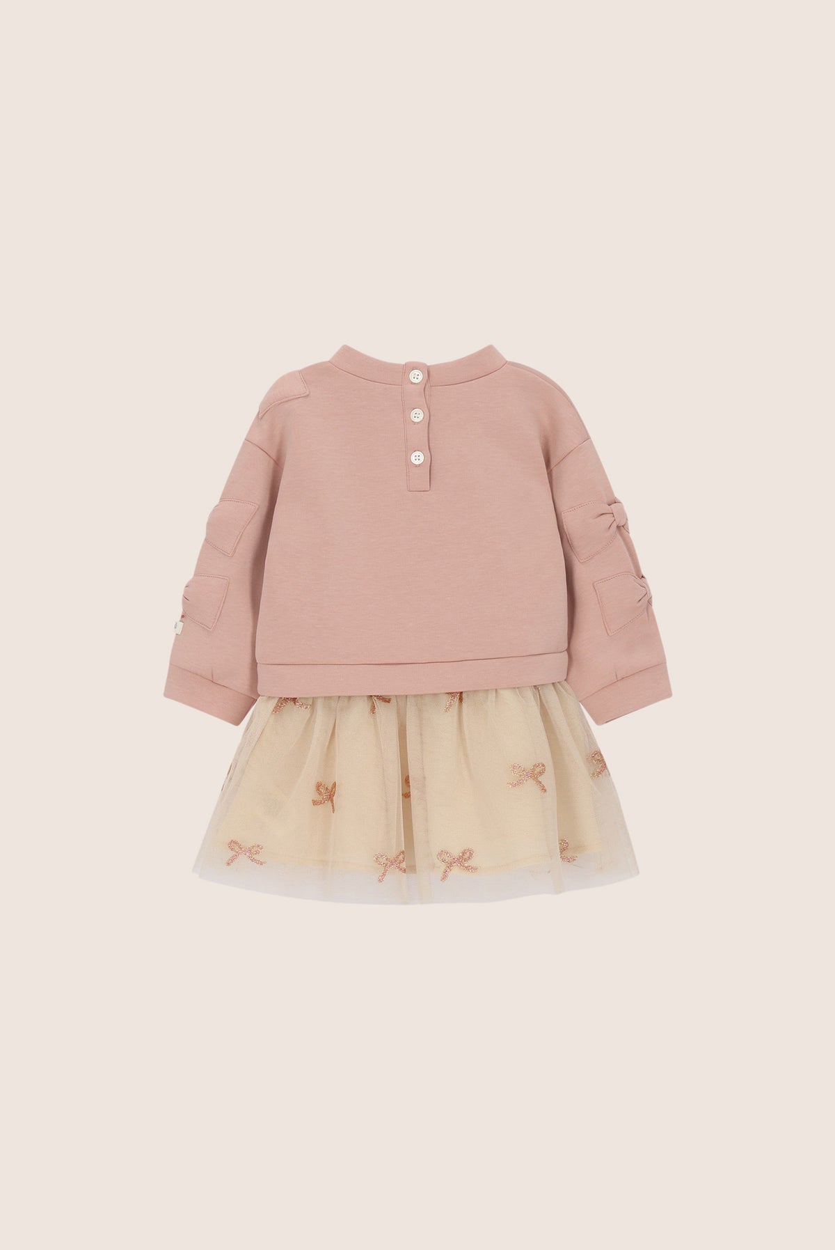 Le Chic Mini Saby Combi Jurkje Met Strikken - Victorian Pink