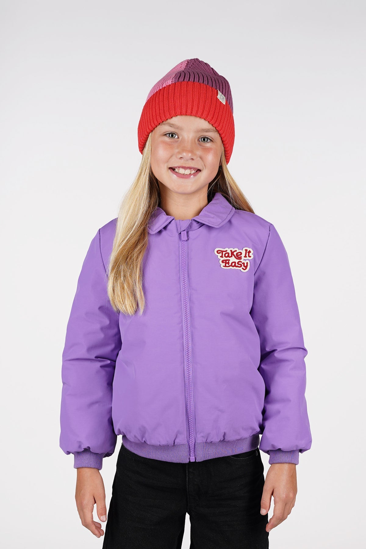 The New Chapter Jip Beanie Colorblock Rood