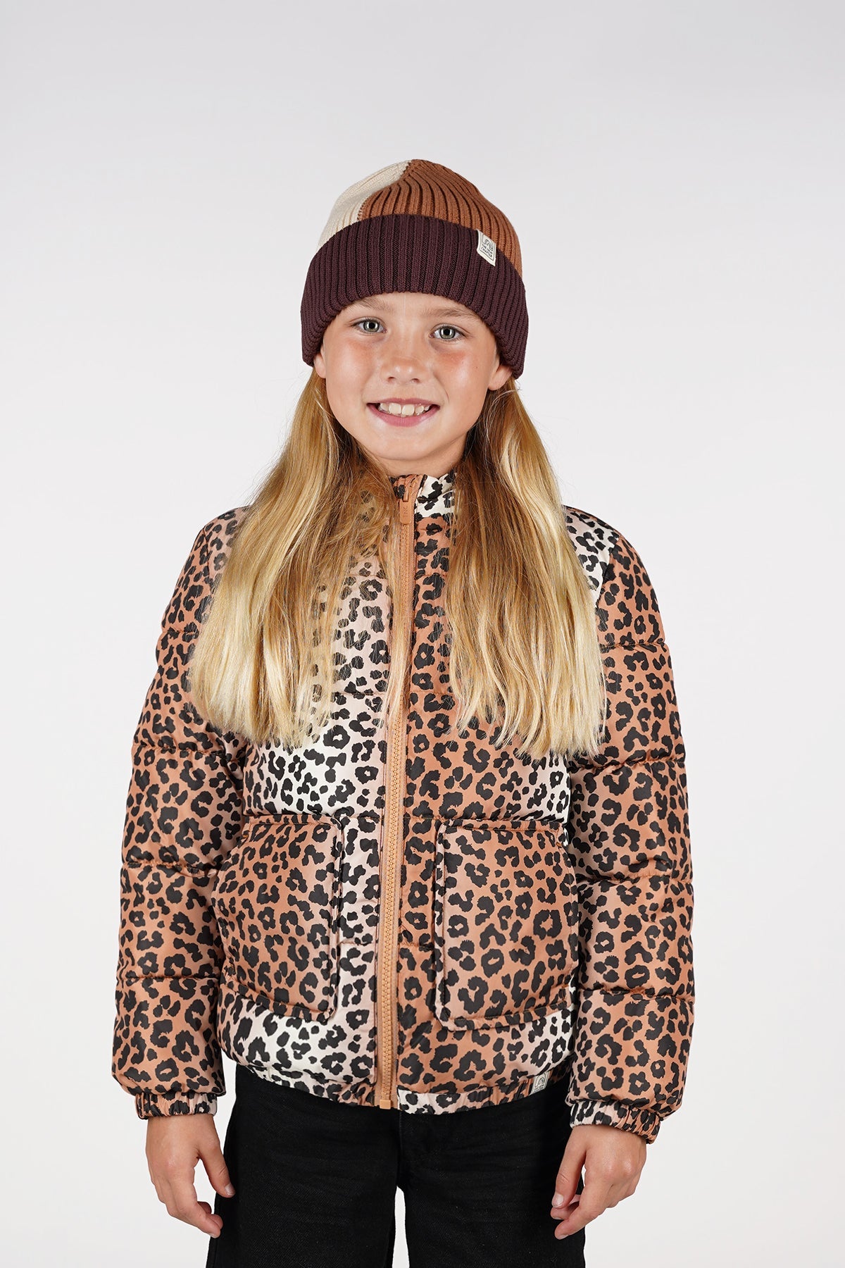 The New Chapter Jip Beanie Colorblock Bruin