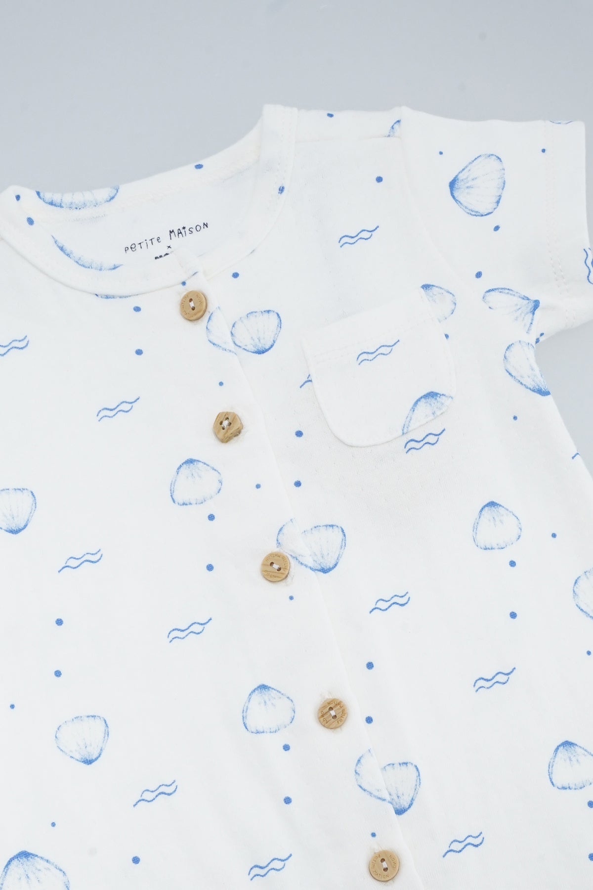 Petite Maison Sem Zomers Speelpakje Schelpenprint Blauw