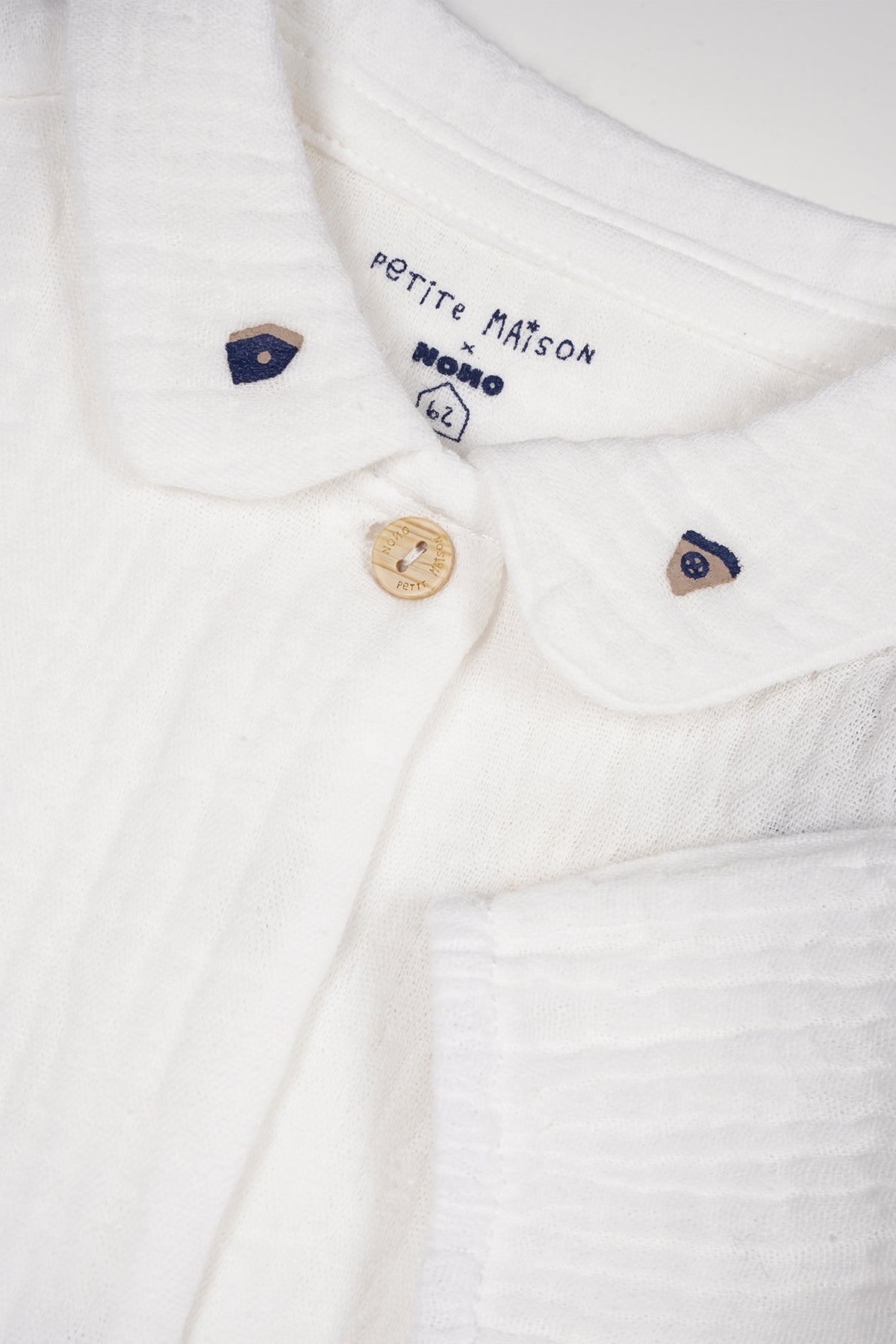 Petite Maison Kati Mousseline Blouse Ronde Kraag Natural White