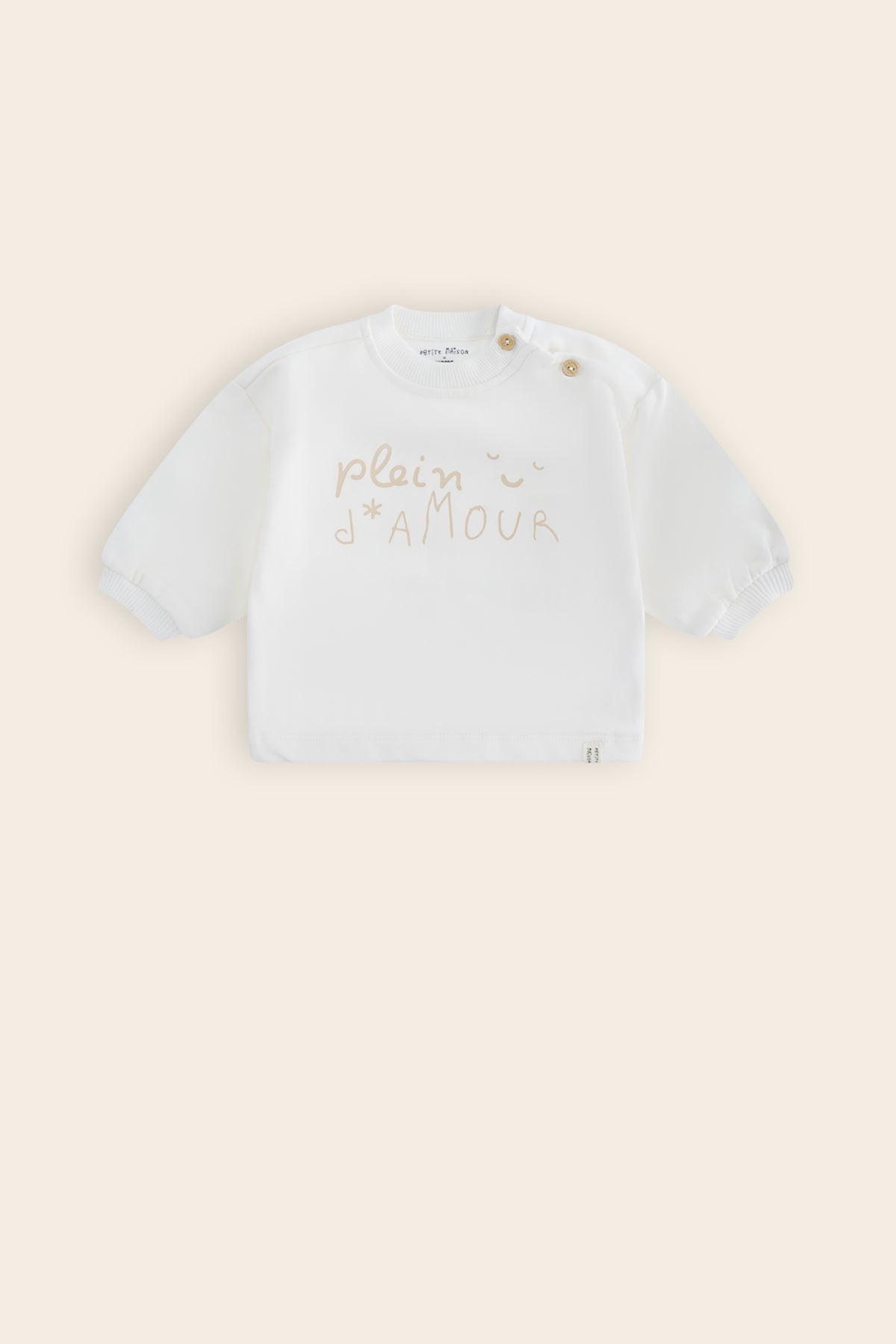 Petite Maison Ker Roomy Sweater met Amour print Wit