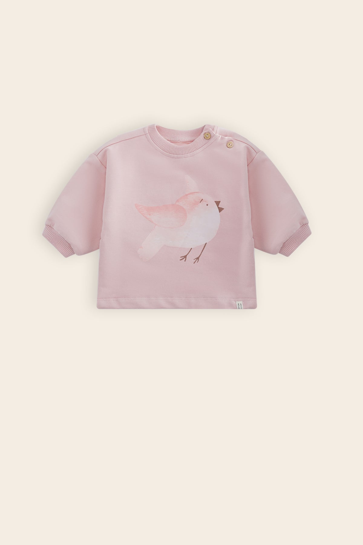 Petite Maison Ker Roomy Sweater met Vogel print Roze