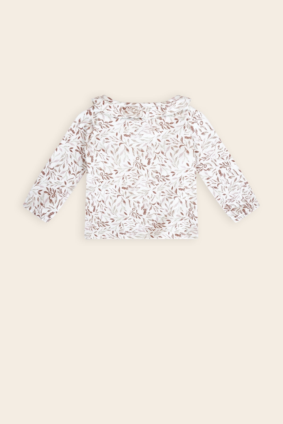 Petite Maison Kaya Tshirt met Ruffle detail Leaves AOP