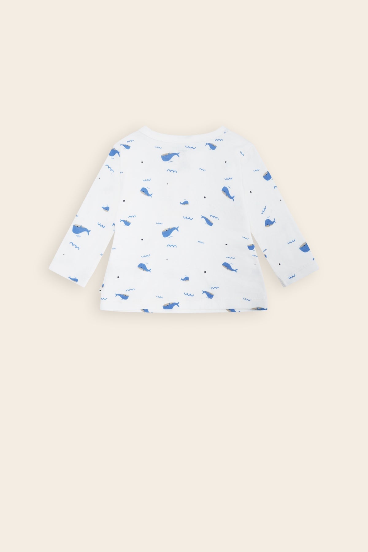 Petite Maison Ko Tshirt met Knoopjes Walvisprint Blauw