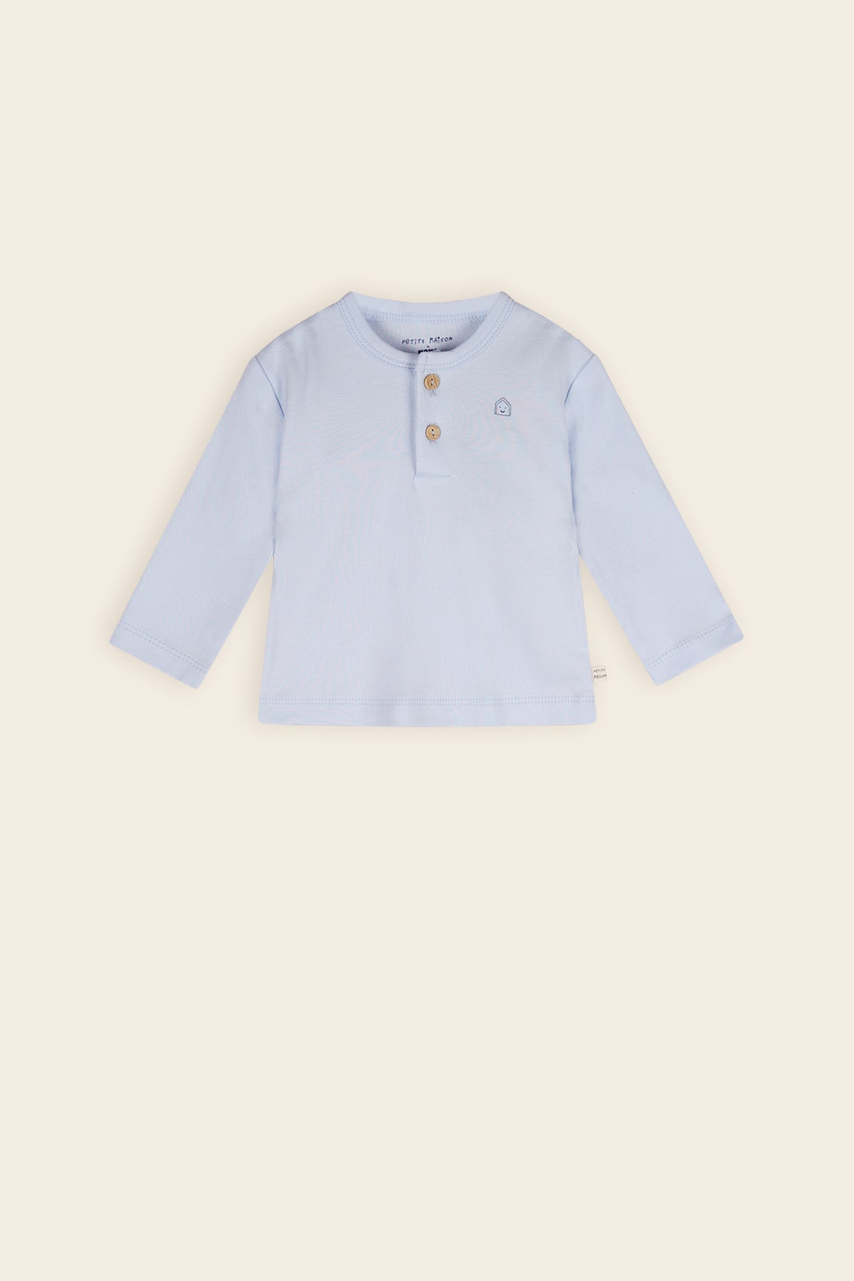 Petite Maison Ko Tshirt met Knoopjes Heather Blue