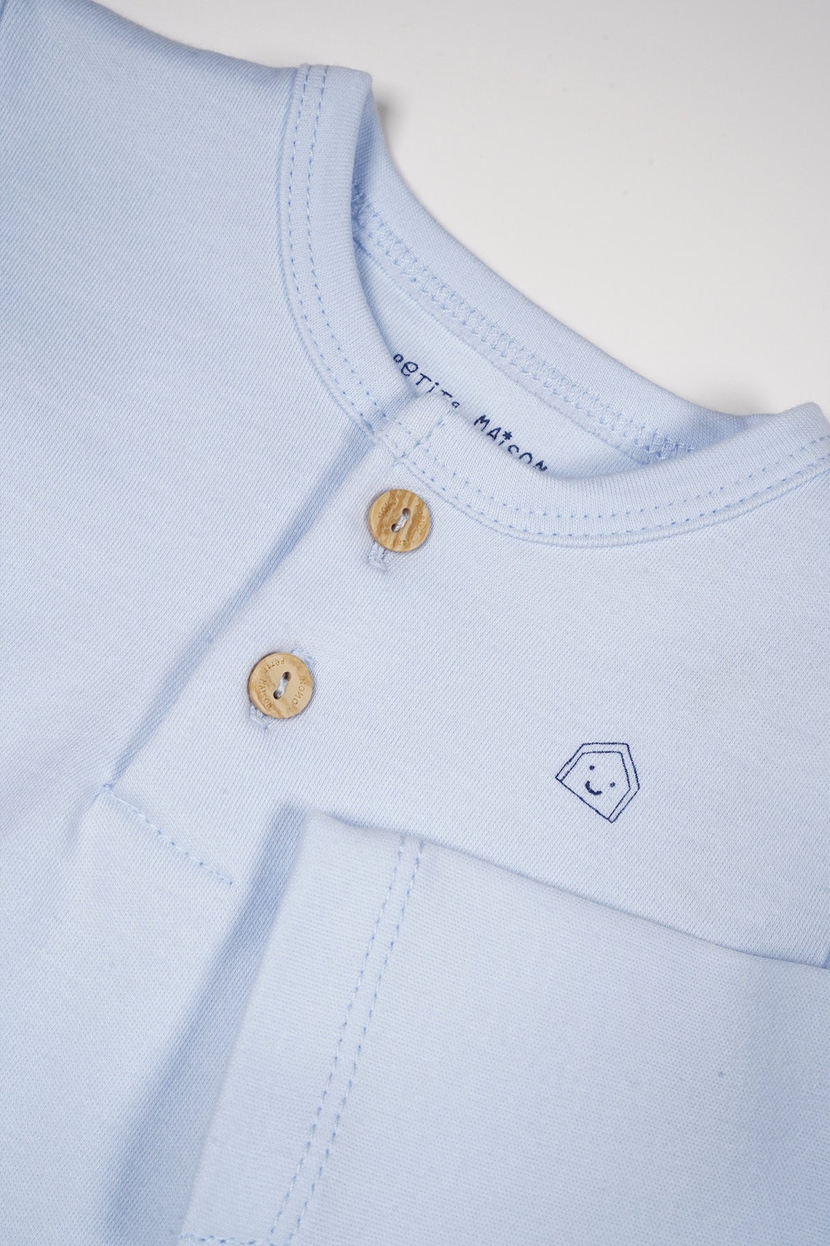 Petite Maison Ko Tshirt met Knoopjes Heather Blue