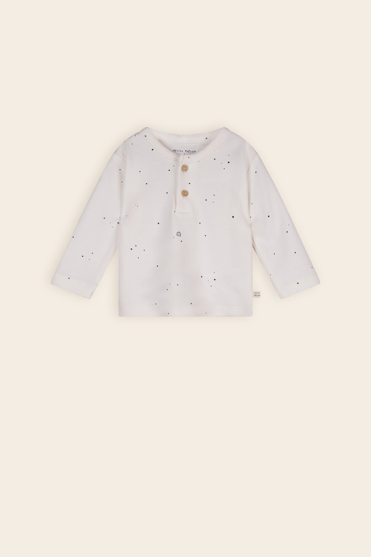Petite Maison Ko Tshirt met Knoopjes AOP Navy