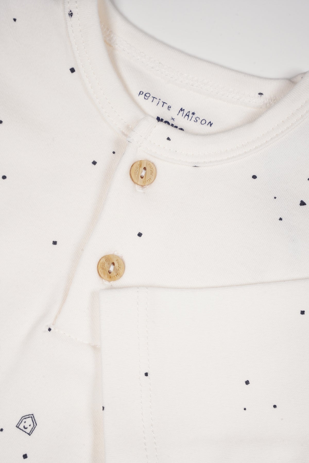 Petite Maison Ko Tshirt met Knoopjes AOP Navy