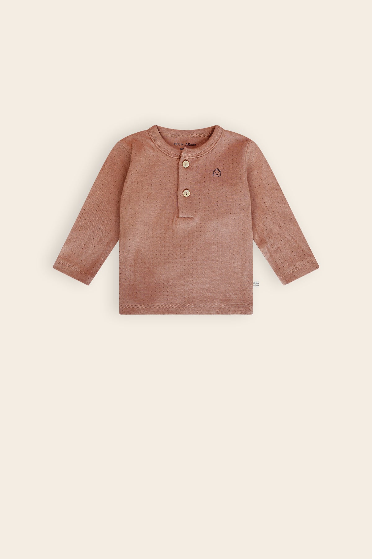 Petite Maison Ko Tshirt met Knoopjes Bruin