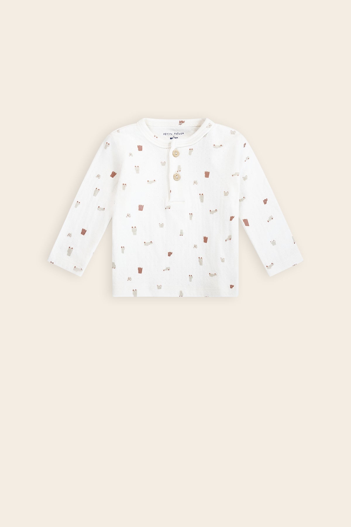 Petite Maison Ko Tshirt met Knoopjes Cars AOP