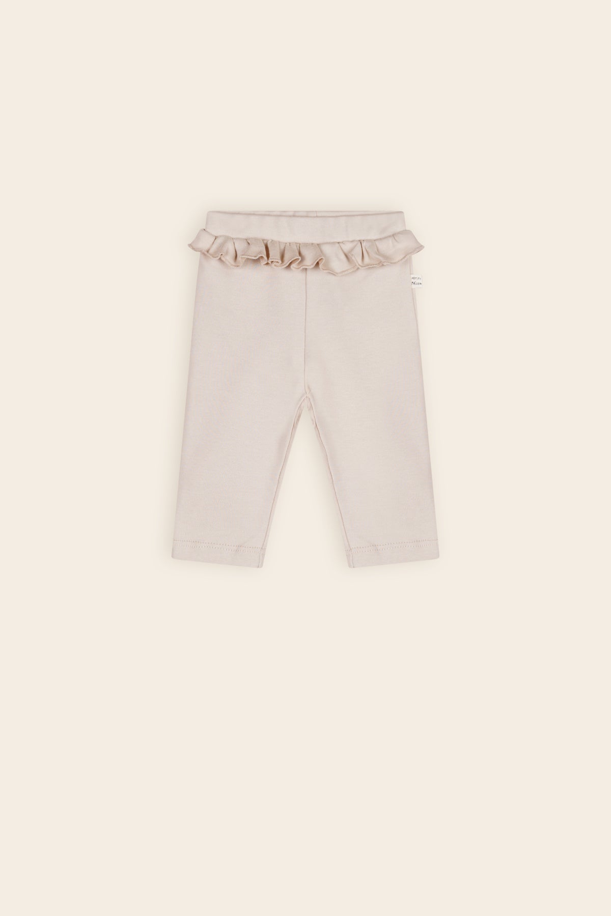 Petite Maison Skyler Jersey Broek met Ruffle Oatmeal