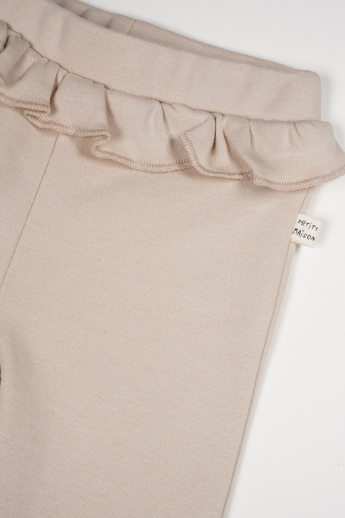 Petite Maison Skyler Jersey Broek met Ruffle Oatmeal