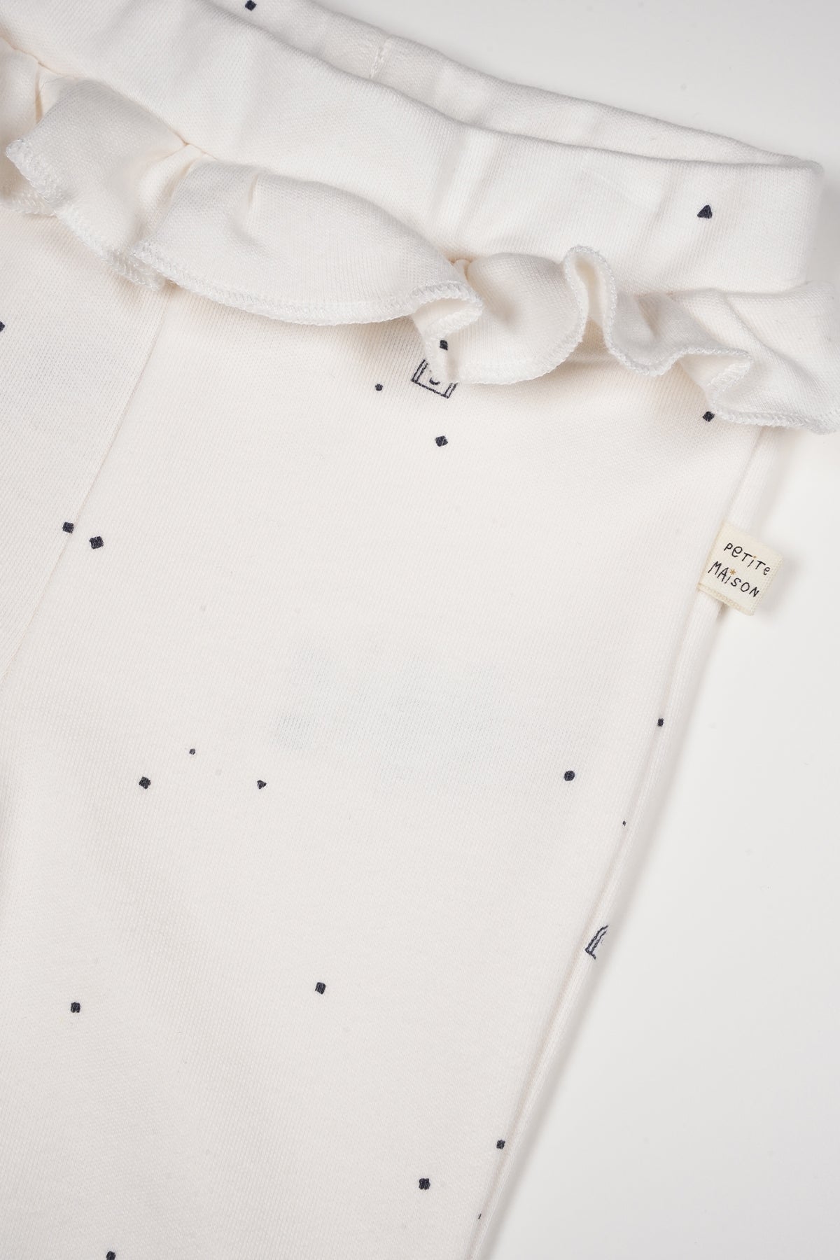Petite Maison Skyler Jersey Broek met Ruffle AOP Navy