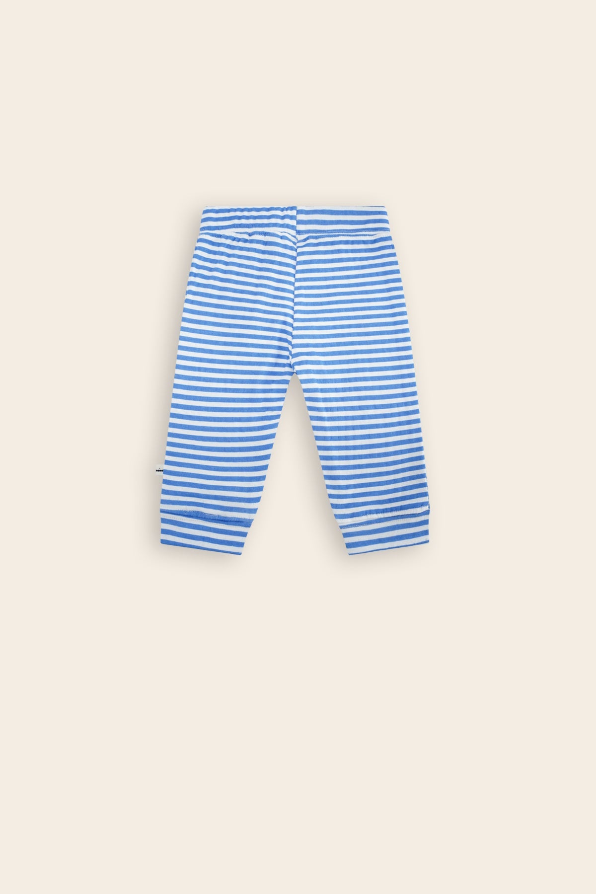 Sky Jersey Broek met Knoopje Strepenprint Blauw