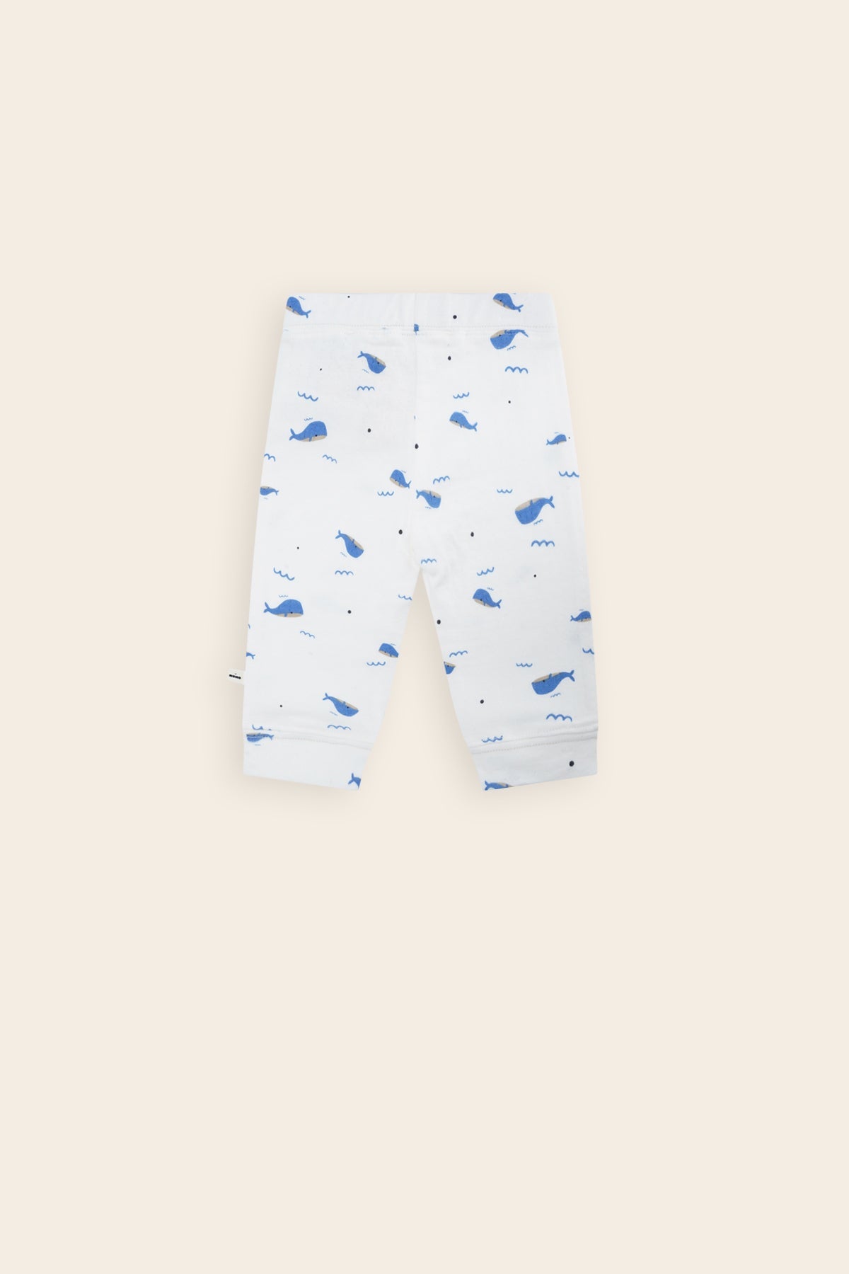 Petite Maison Sky Jersey Broek met Knoopje Walvisprint Blauw