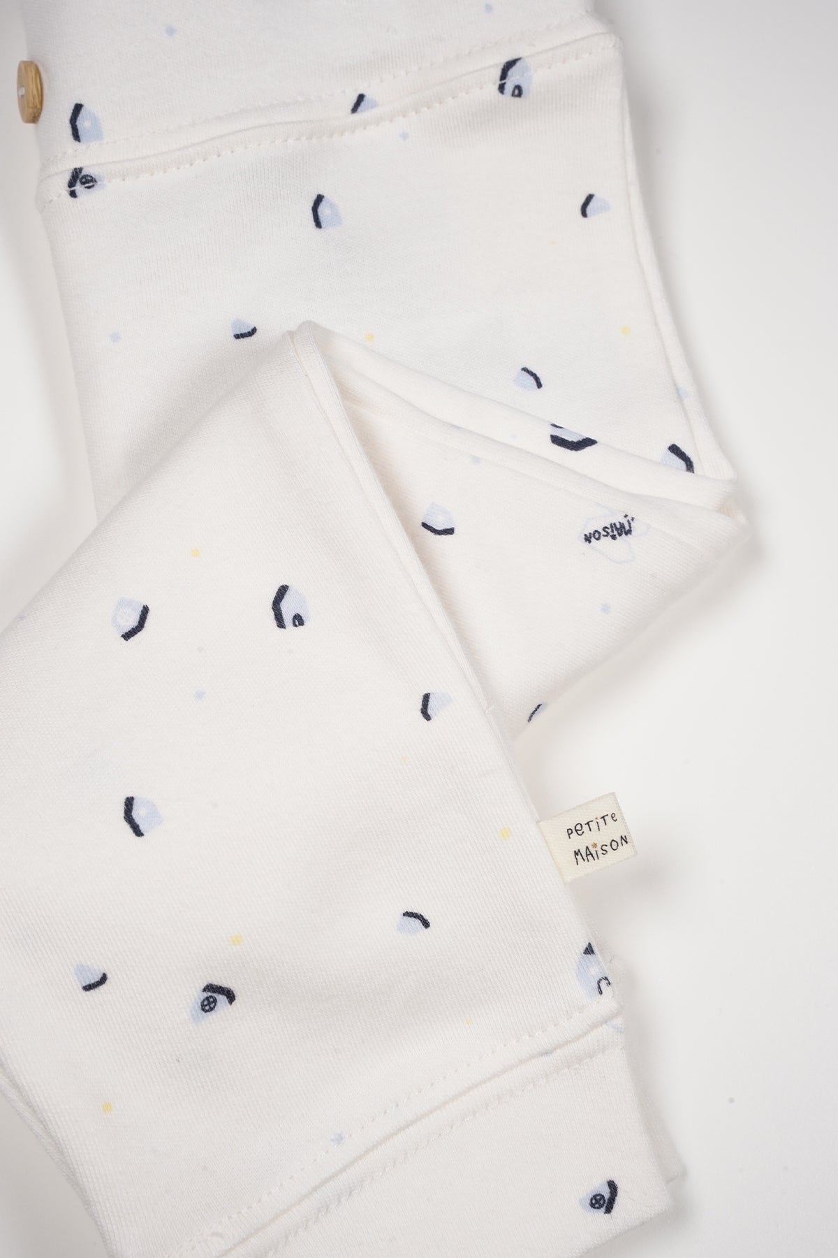 Petite Maison Sky Jersey Broek met Knoopje AOP Blue