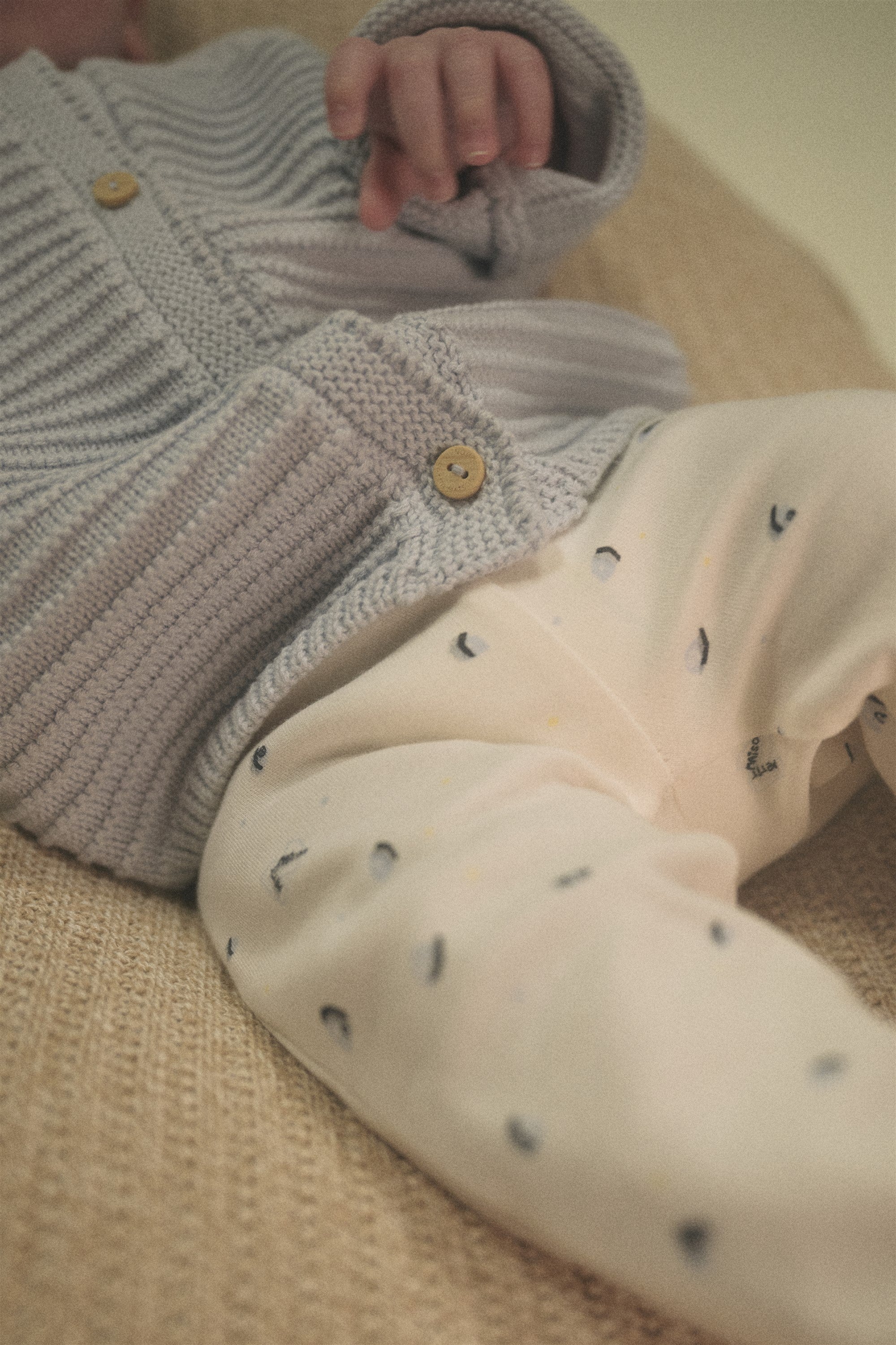 Petite Maison Sky Jersey Broek met Knoopje AOP Blue