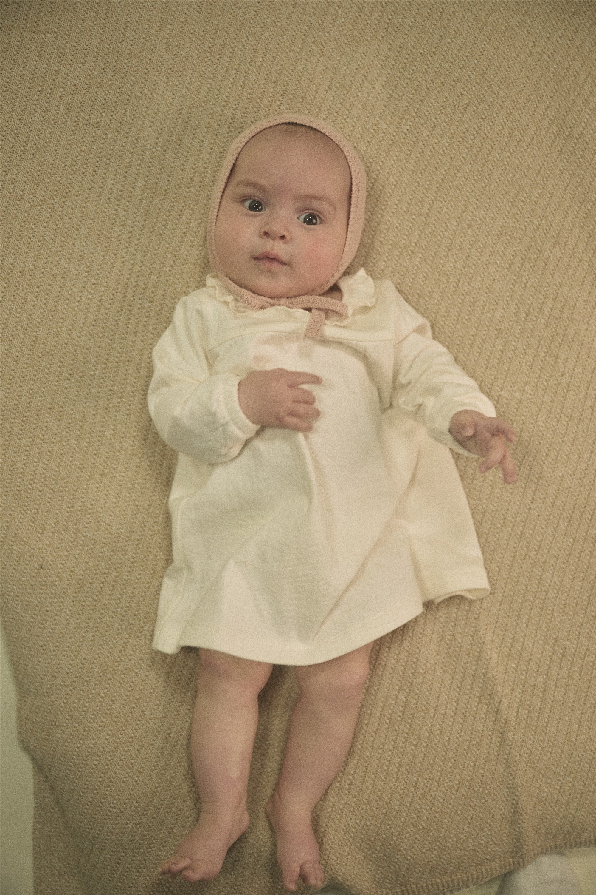 Petite Maison Max Jurk met Ruffle detail Natural White