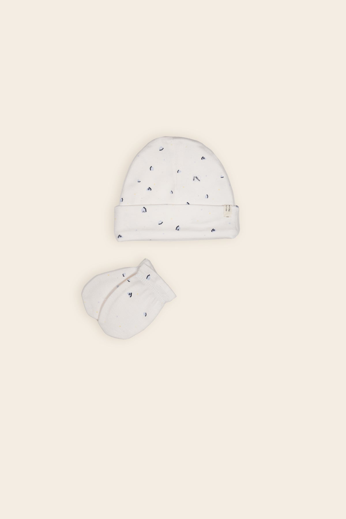 Petite Maison Rune Muts & Krabwantjes Set AOP Blue