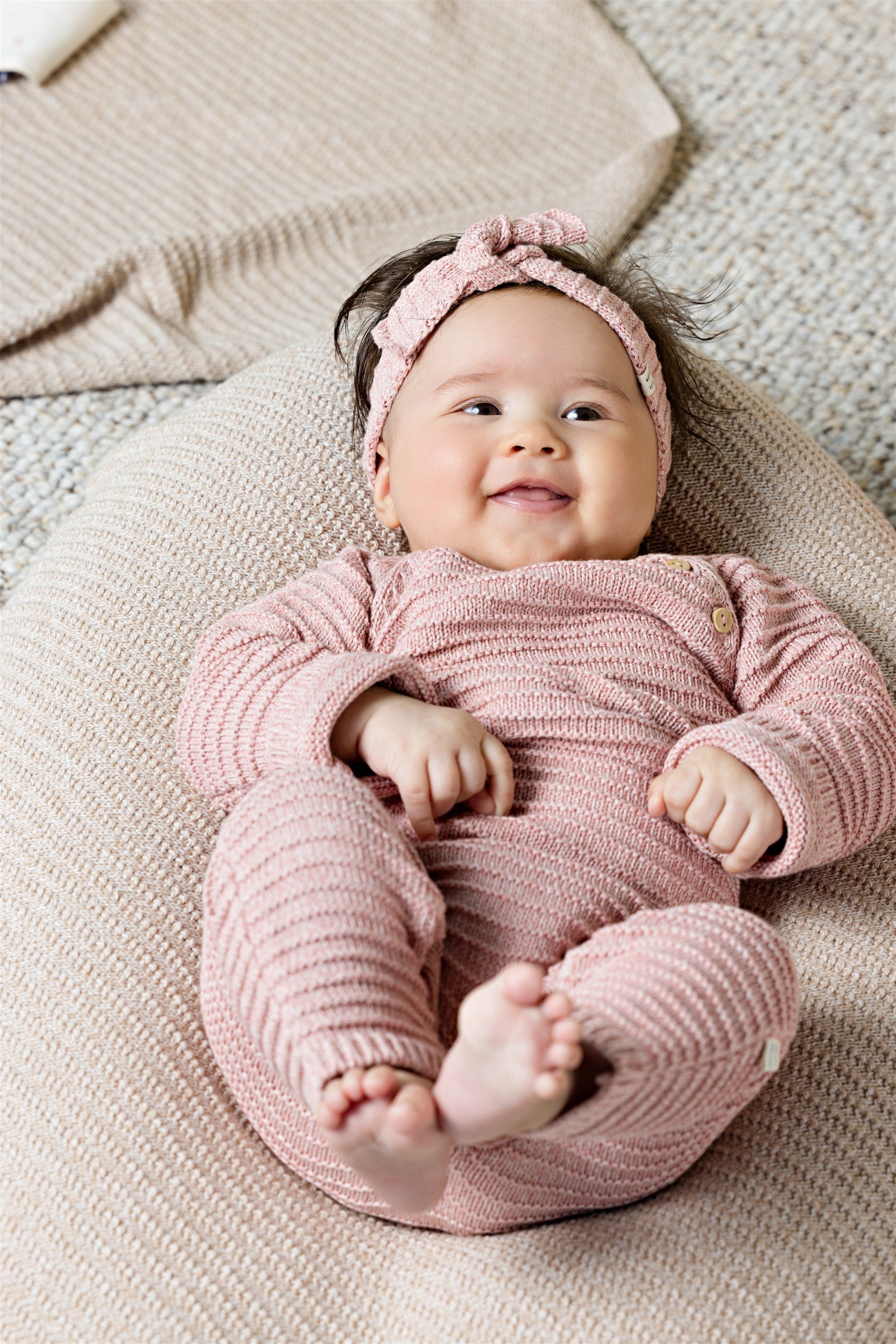 Baby Gebreide Strik Haarband Roze