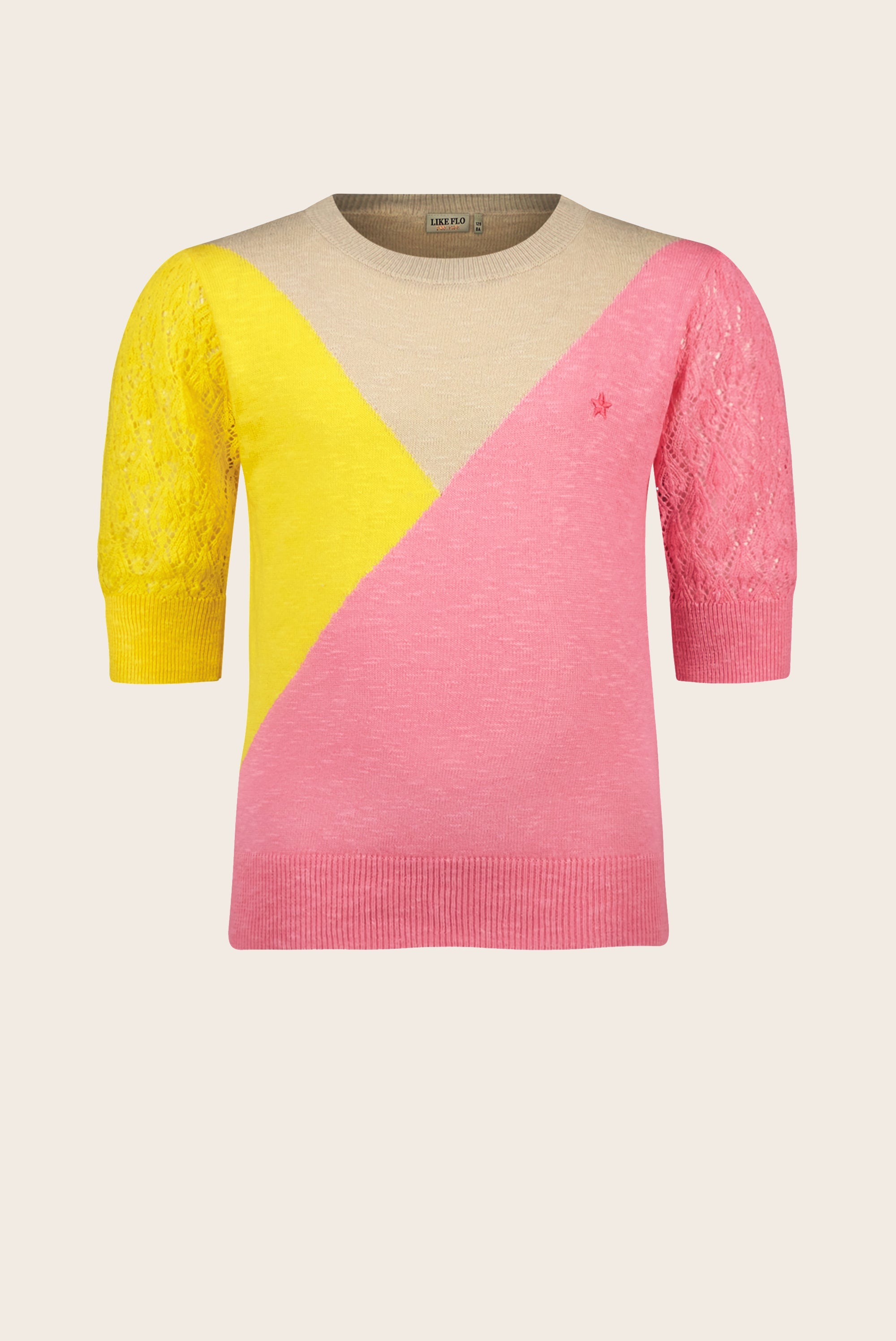 LikeFLO Flo Girls Knitted Slub Colourblock Sweater - LikeFlo