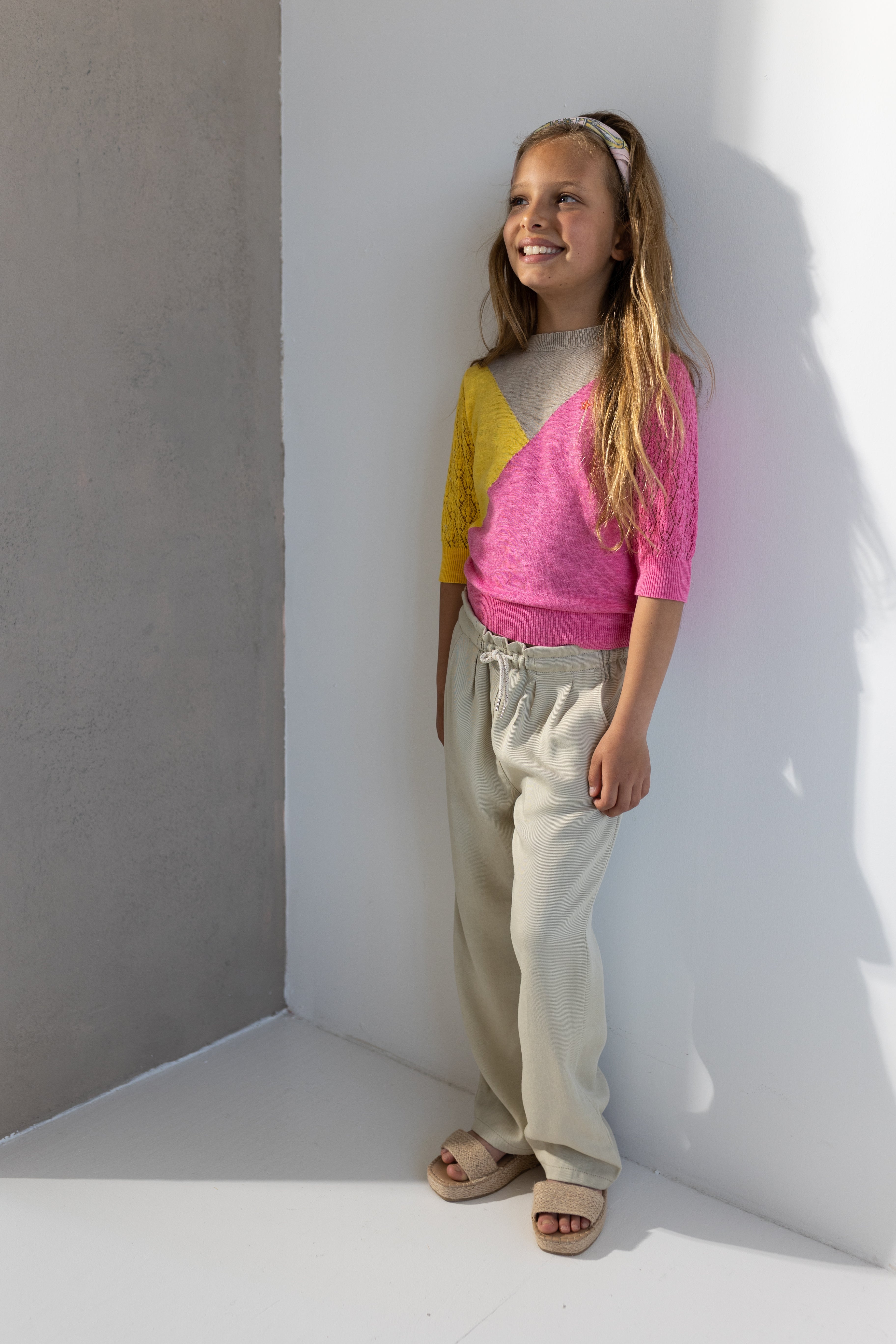 LikeFLO Flo Girls Knitted Slub Colourblock Sweater - LikeFlo