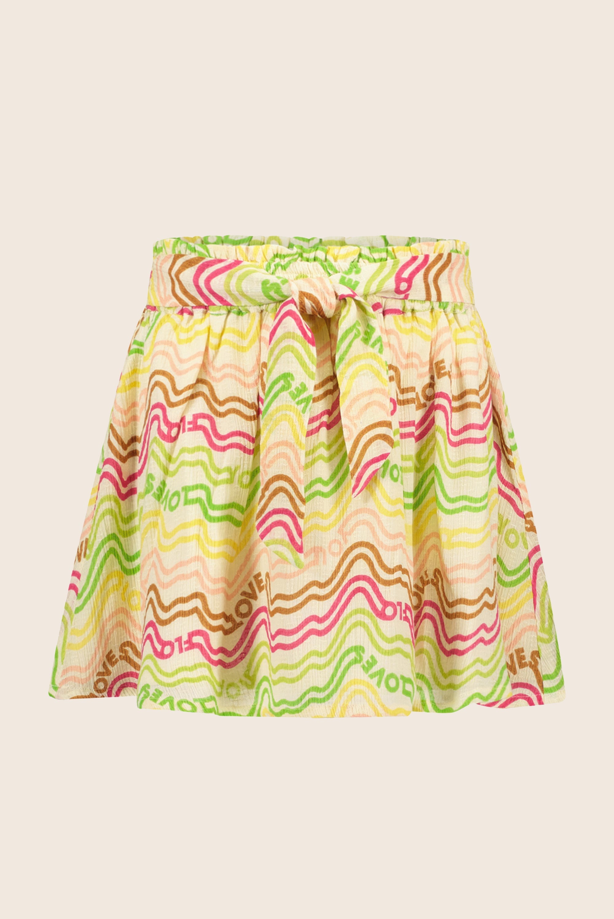 LikeFLO Flo Girls Fancy Woven Rainbow Skirt With Belt - LikeFlo