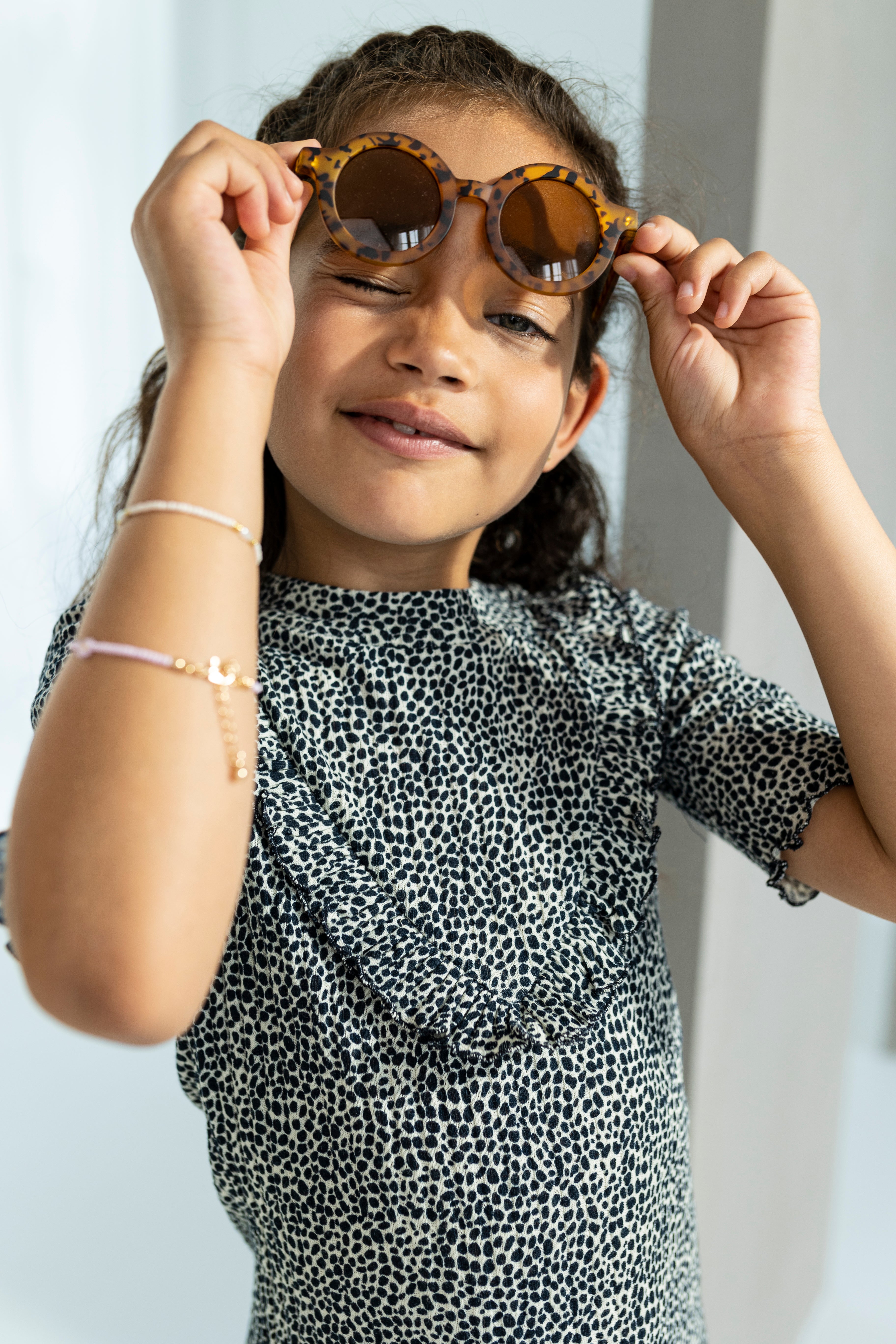 LikeFLO Flo Girls Fancy Rib Aop Ruffle Dress - LikeFlo