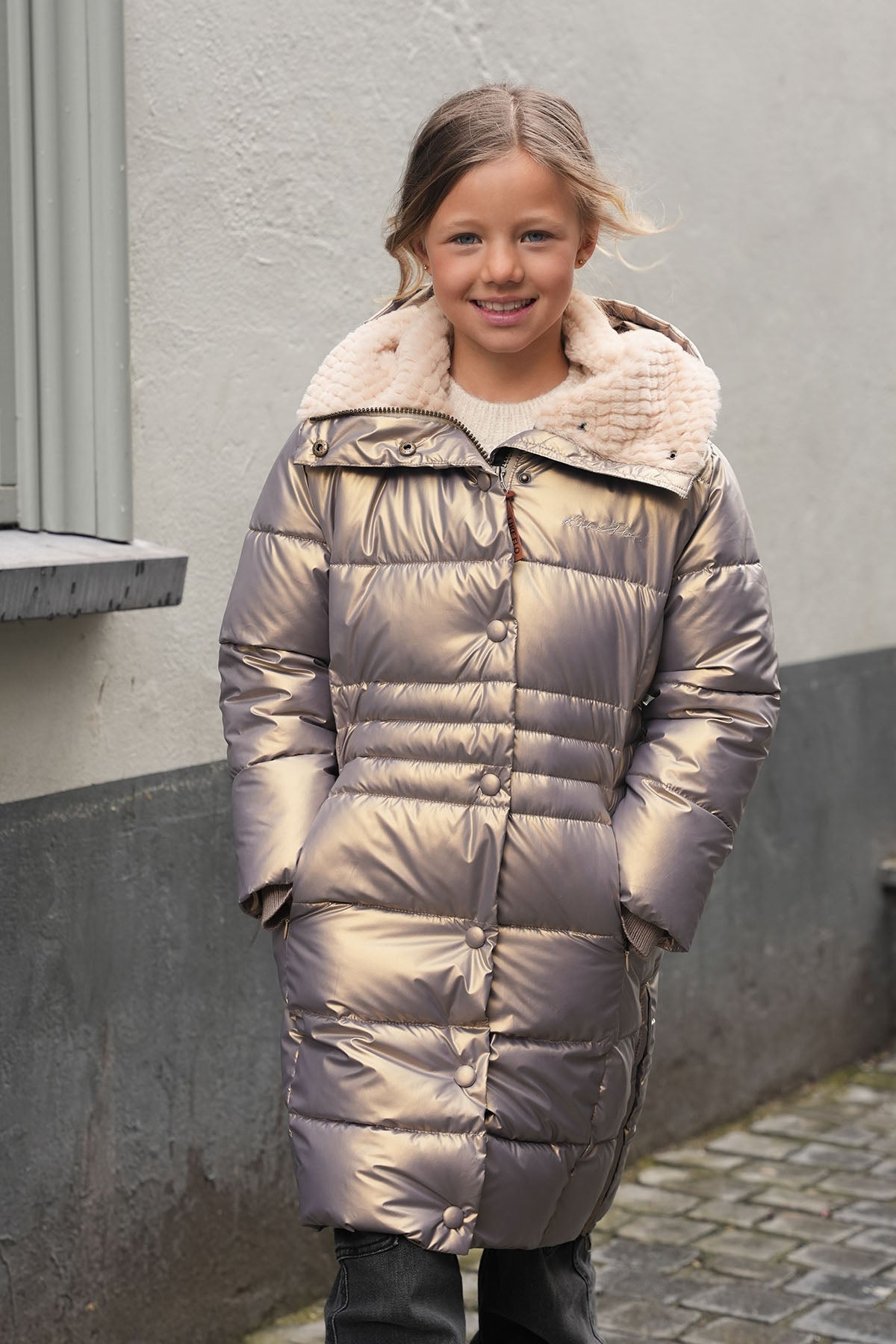 LikeFLO Girls Abby Flo Girls Long Fancy Hooded Jacket Mud - LikeFlo