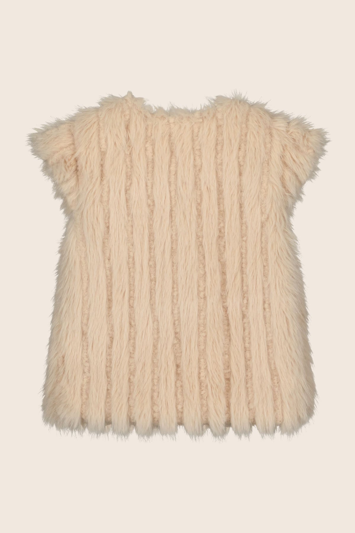 LikeFLO Girls Doutze Flo Girls Long Hair Fur Bodywarmer Taupe - LikeFlo