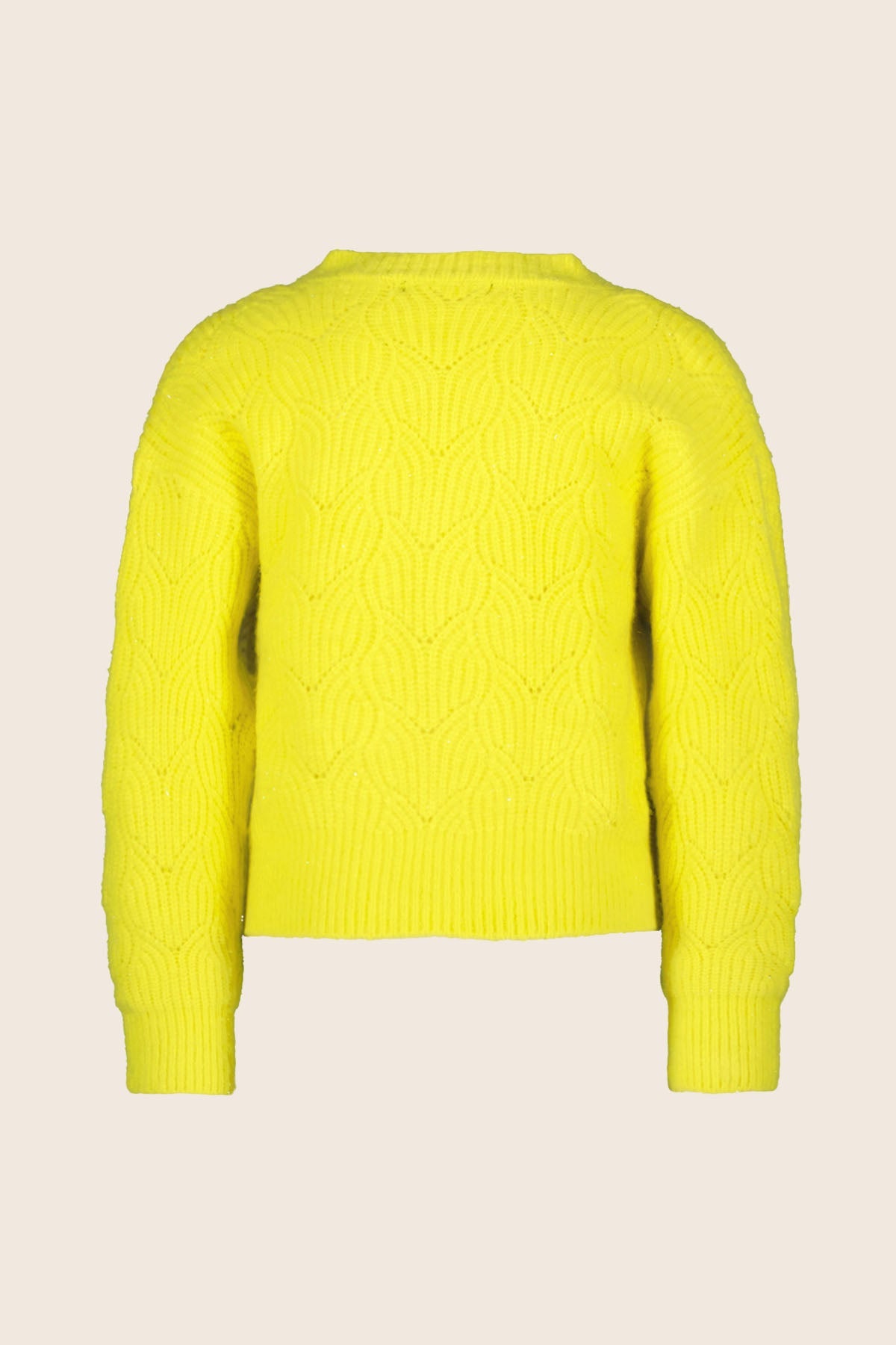 LikeFLO Girls Deau Flo Knitted Pattern Cardigan With Buttons Lemon - LikeFlo