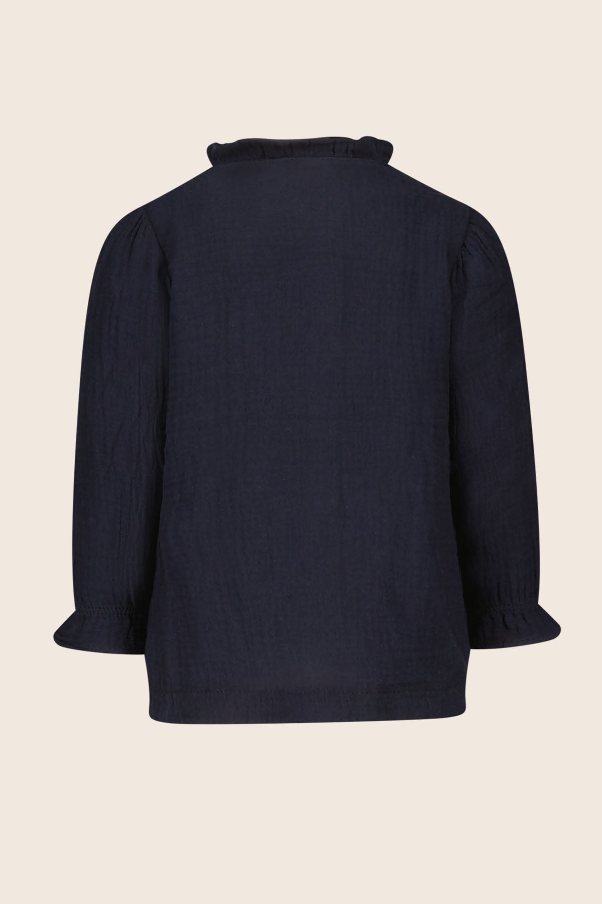 LikeFLO Mini Beau Mini Flo Solid Blouse, Buttons Front At Closure Navy - LikeFlo