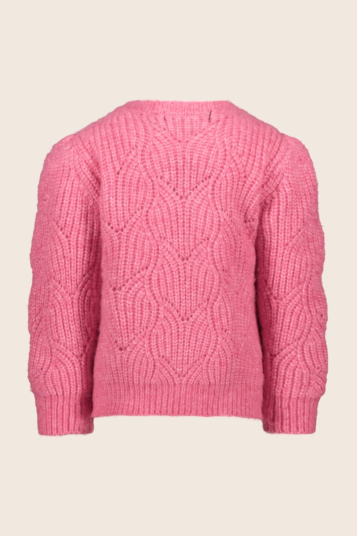 LikeFLO Mini Ginny Mini Flo Knitted Pattern Cardigan With Buttons Bright Pink - LikeFlo