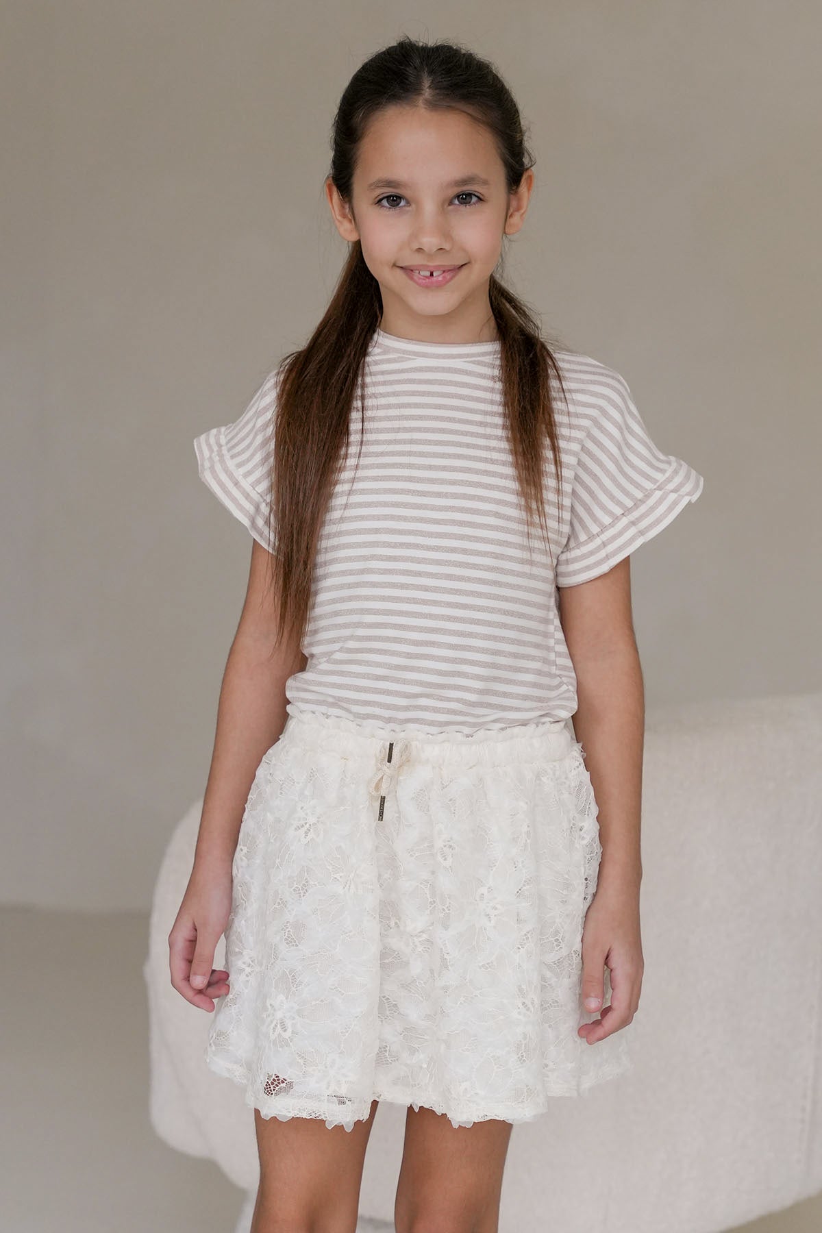 Like FLO Minte Dress Lurex stripe