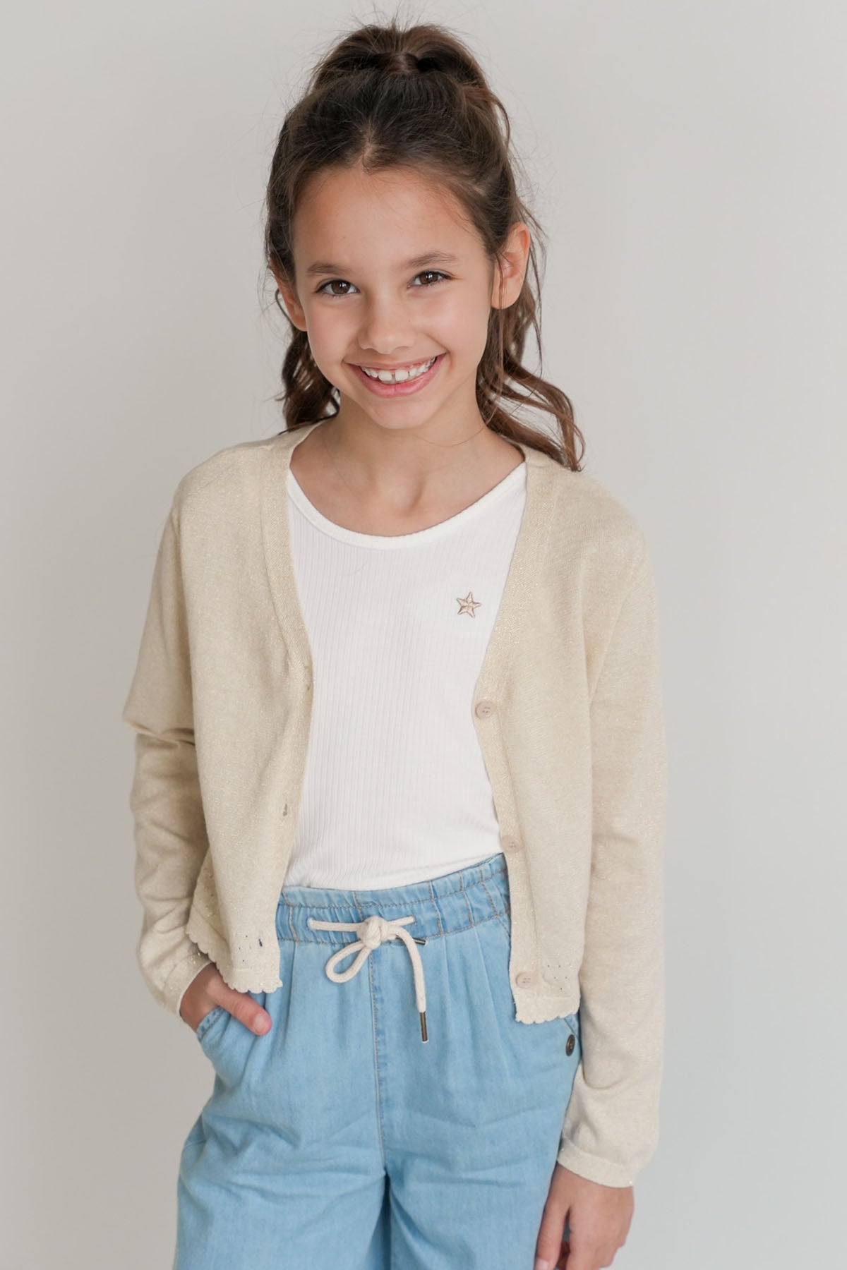 Like FLO Debby Cardigan Soft Gold