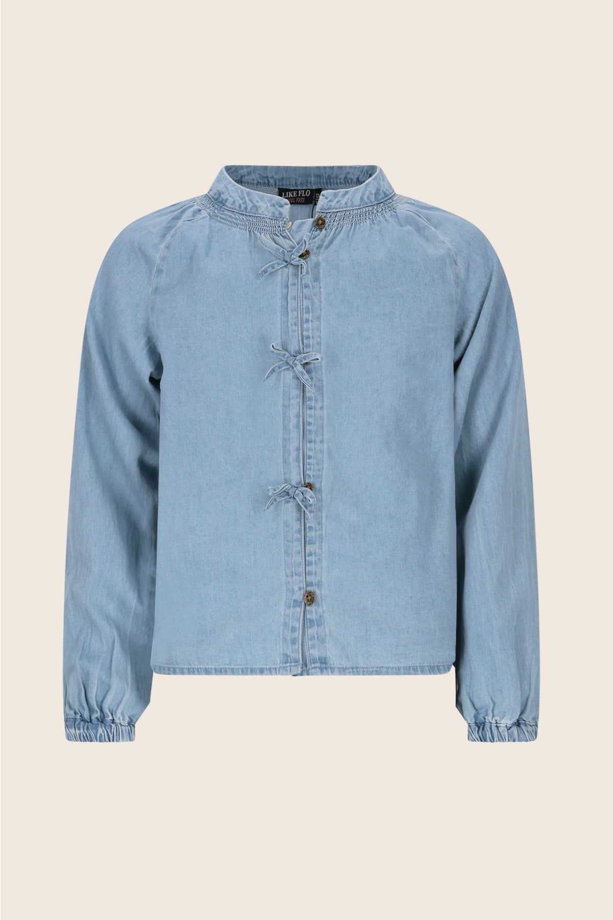 Like Flo Chei Blouse Lt Denim