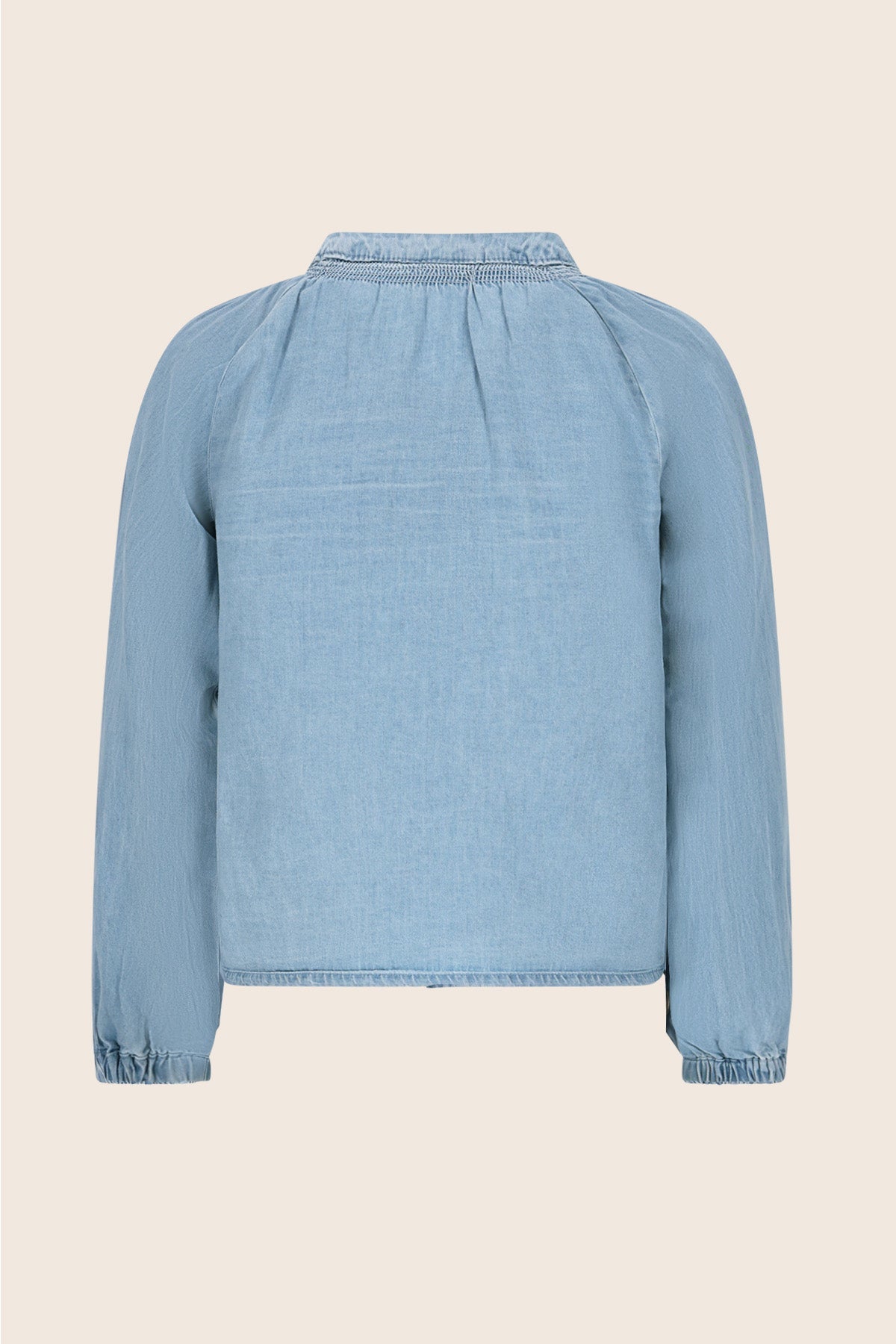 Like Flo Chei Blouse Lt Denim