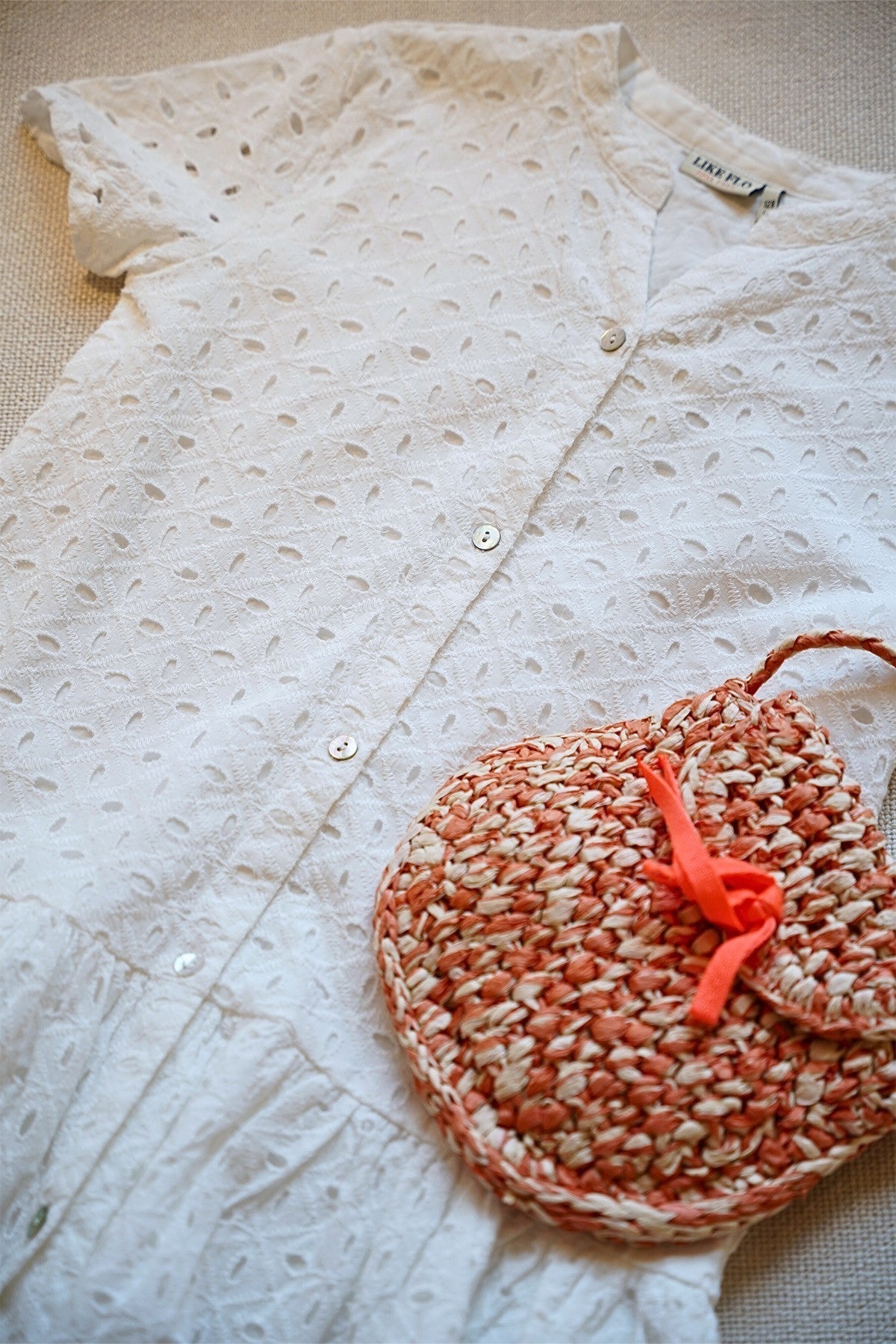 Like Flo Mace Dress Off white