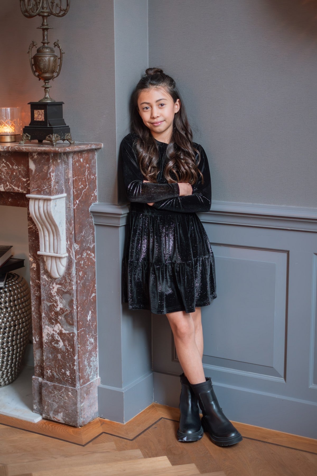 Like Flo Messie Dress Zwart