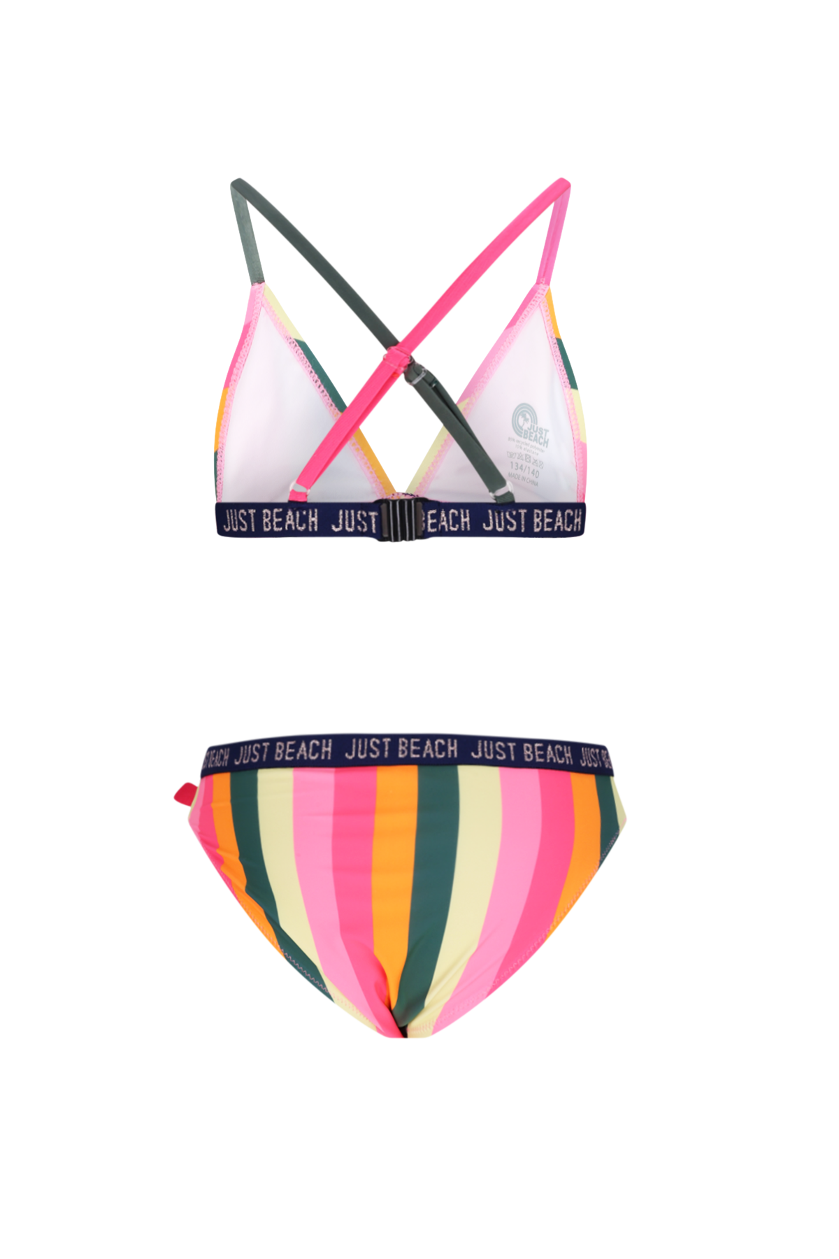 Just Beach Bali Triangle bikini Multi stripe