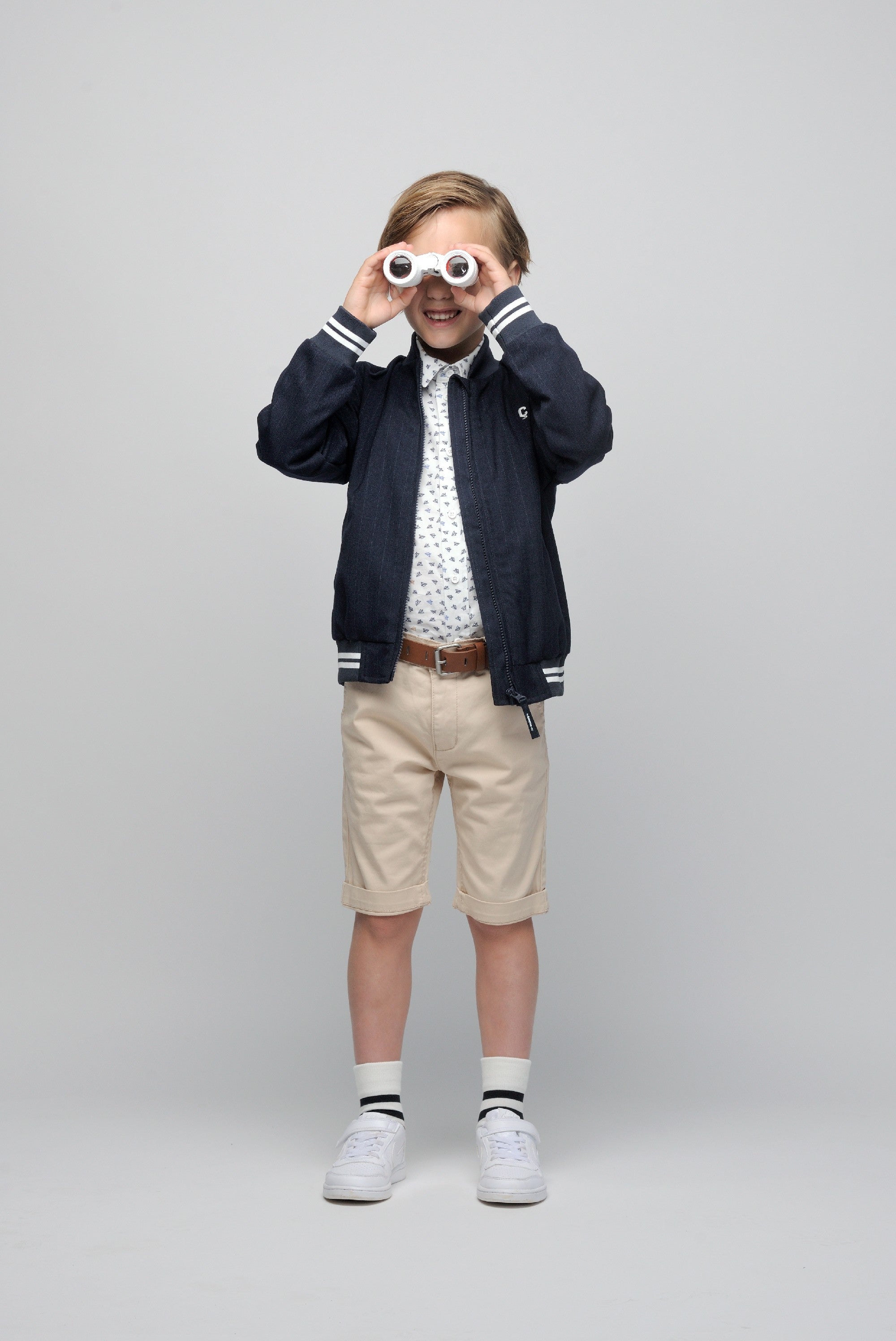 Le Chic Garçon BRIAN pinstripe bomber *Navy*