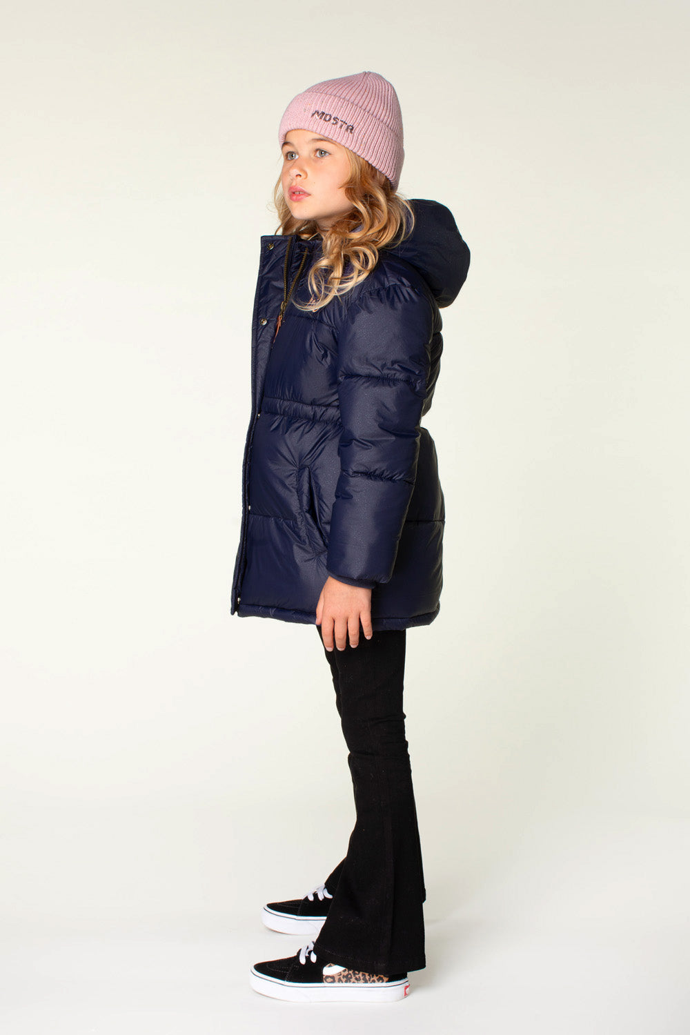 Moodstreet JUNA puffer met glitterstof navy