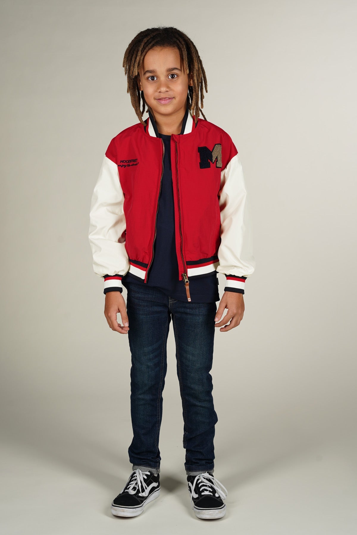 Moodstreet Jonas Rood & Wit Bomber